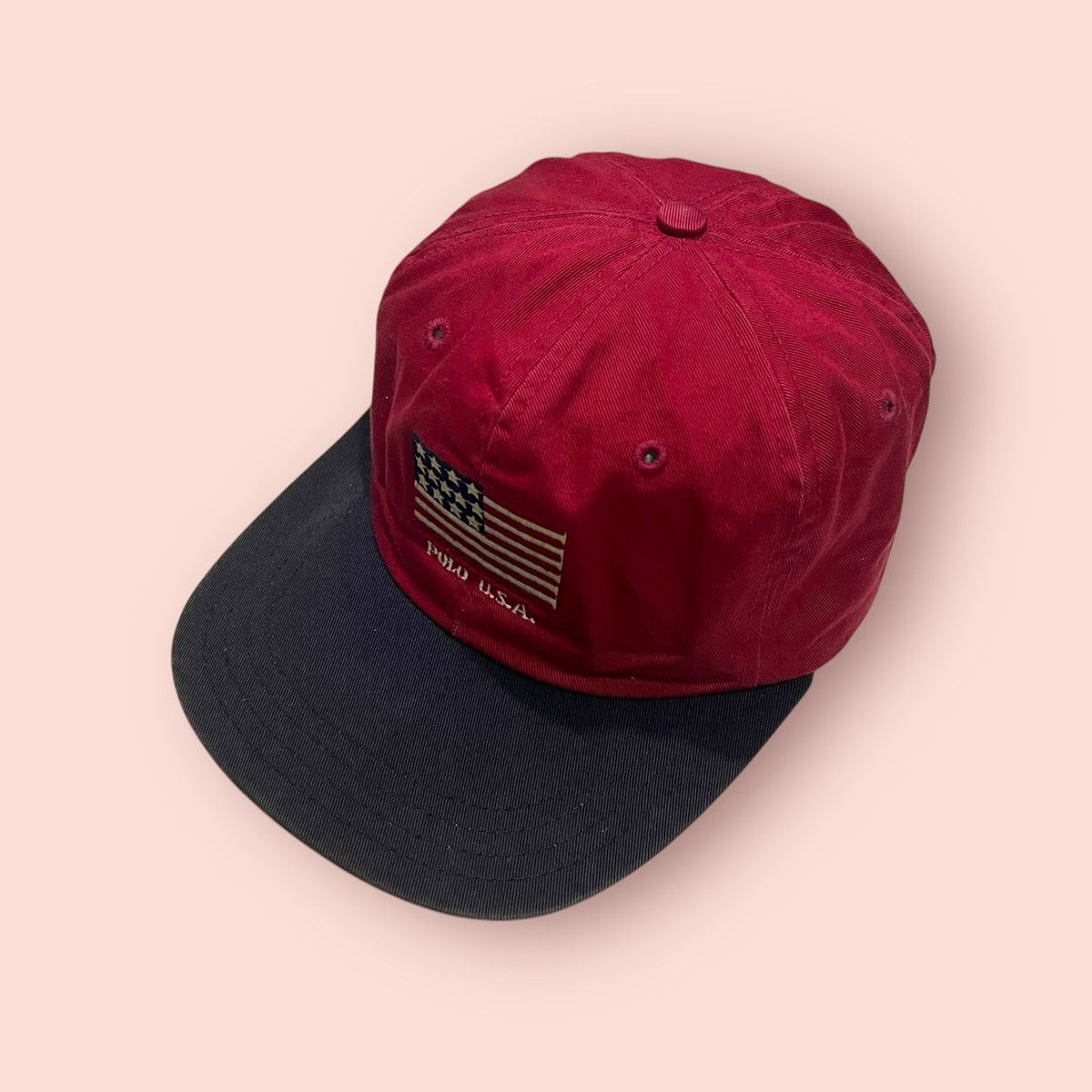 Polo Ralph Lauren × Ralph Lauren VINTAGE POLO USA EMBROIDERED FLAG LOGO STRAPBACK CAP Size ONE SIZE - 6 Thumbnail