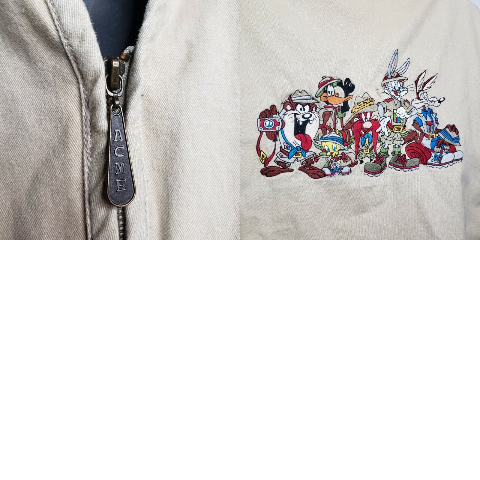 Acme Clothing VINTAGE Acme Clothing Embroidered Taz Tweety Bugs Bunny Hunting Khaki Vest L/XL Men Size US L / EU 52-54 / 3 - 8 Thumbnail