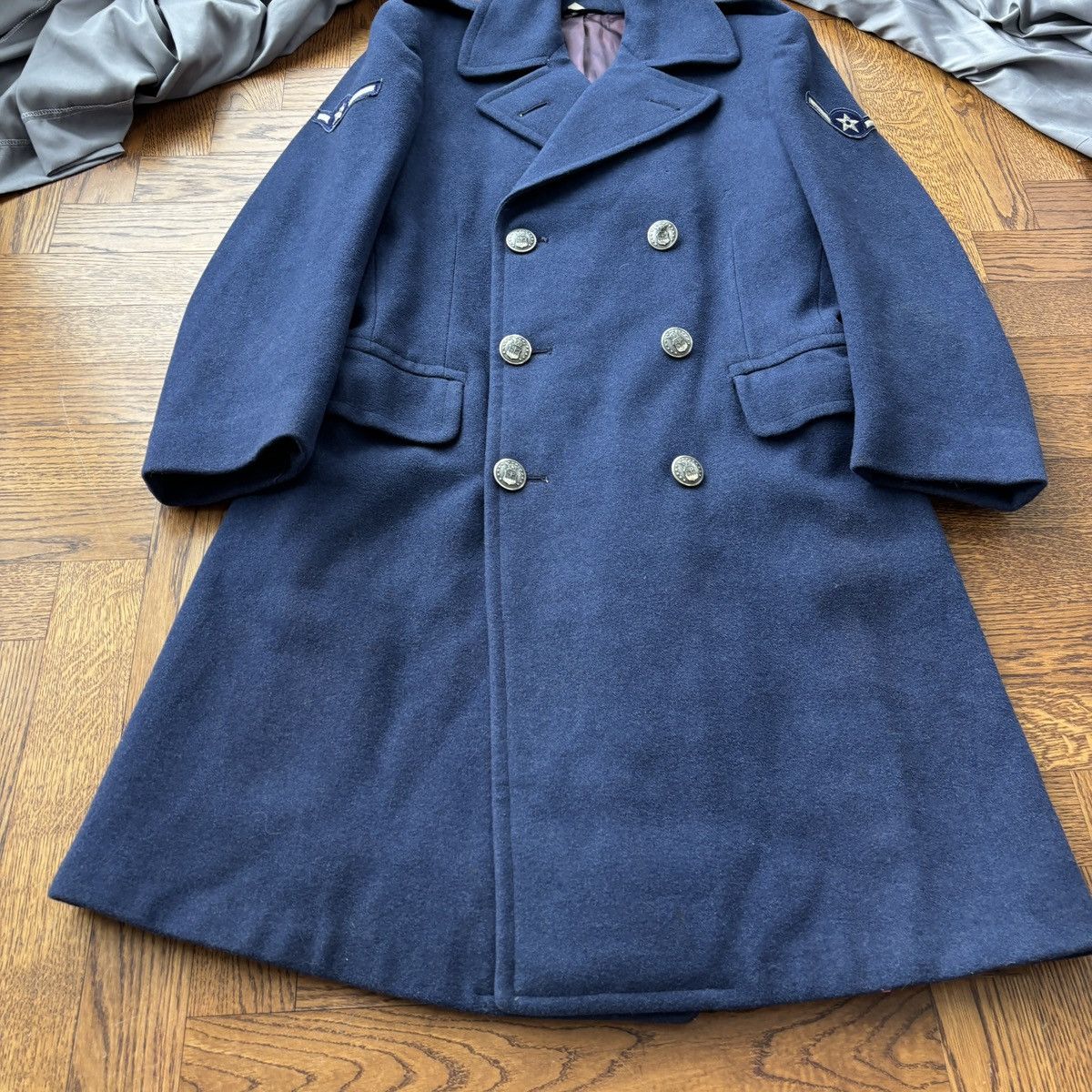 Vintage 1960s USAF Overcoat Vintage Wool Jacket Pembroke Trench 60s Size US S / EU 44-46 / 1 - 16 Thumbnail