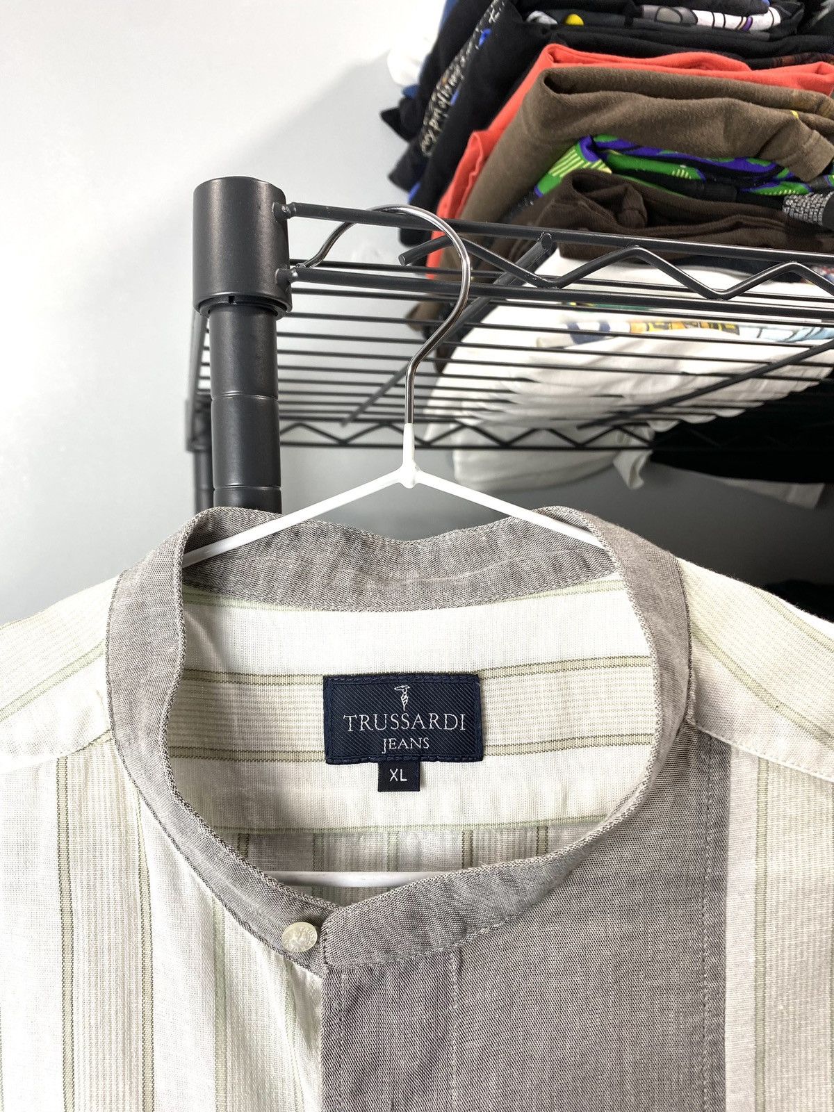 Trussardi Rare! Vintage Trussardi Jeans Linen Shirt Cotton Size US XL / EU 56 / 4 - 3 Thumbnail