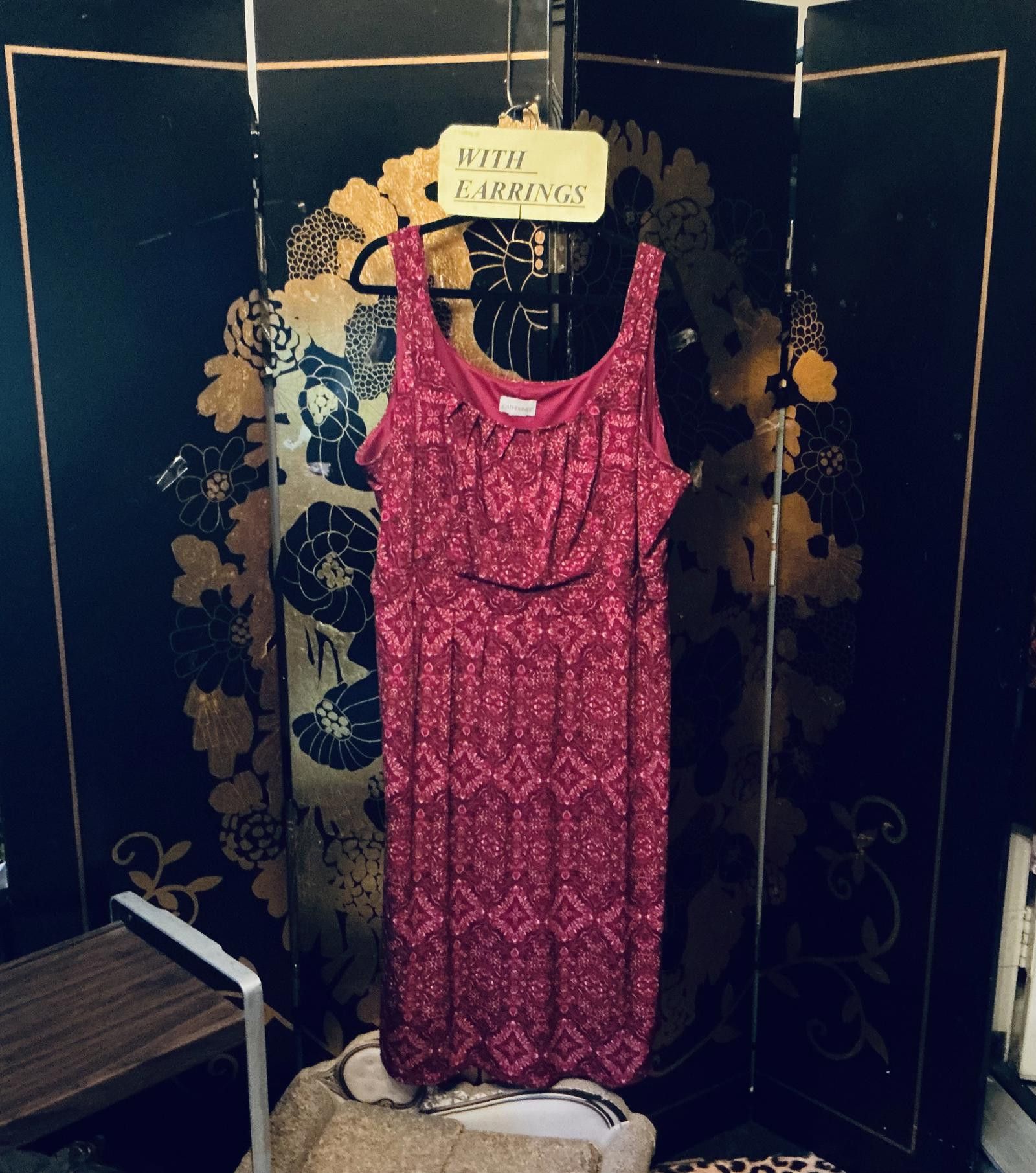 Designer 2X Godiva Dress & Matching Earrings Size XXL / US 16-18 / IT 52-54 - 2 Thumbnail