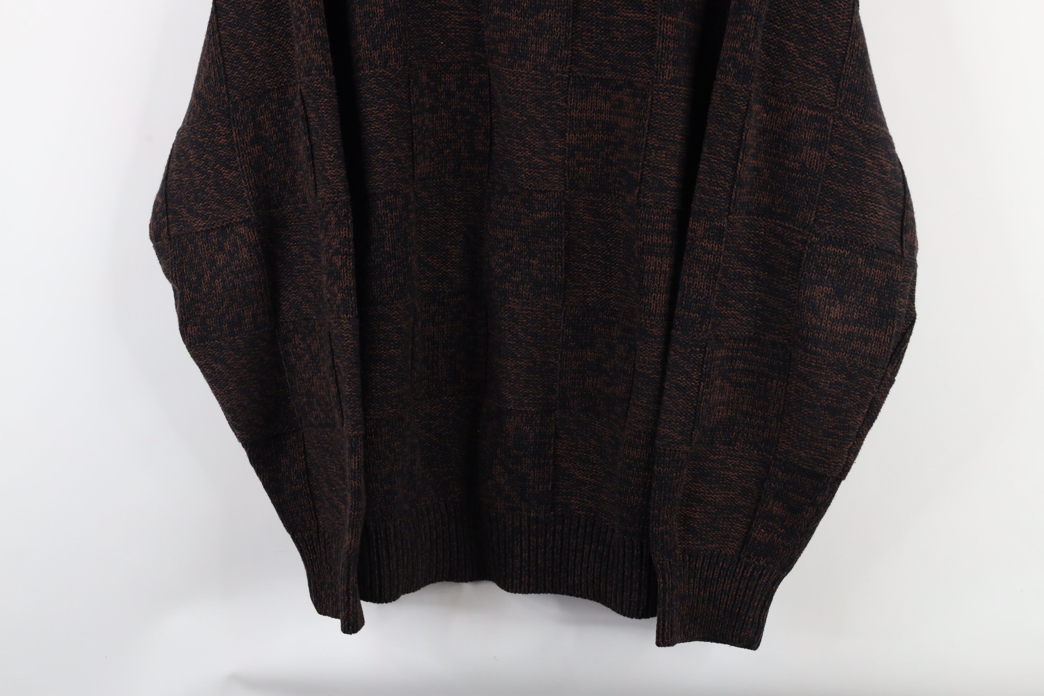 Vintage Vintage 90s Streetwear Knit Checkered Sweater Heather Brown Size US S / EU 44-46 / 1 - 3 Thumbnail