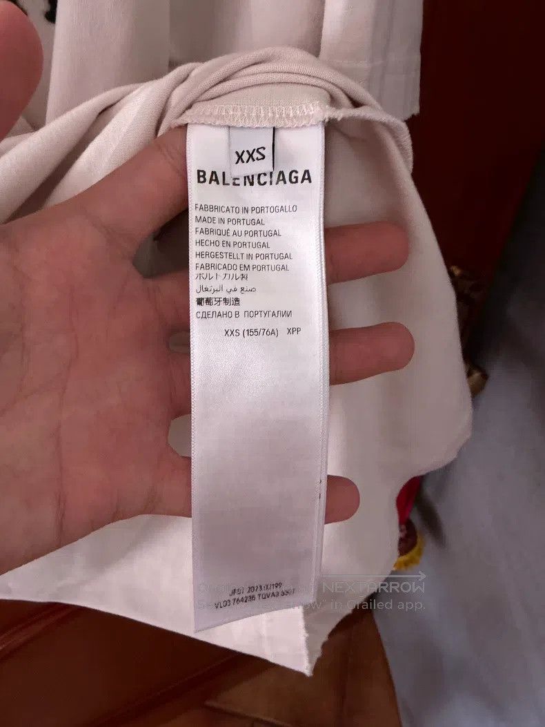 Balenciaga Balenciaga Front and back blurred logo short sleeve off-wh Size US XXS / EU 40 - 4 Thumbnail