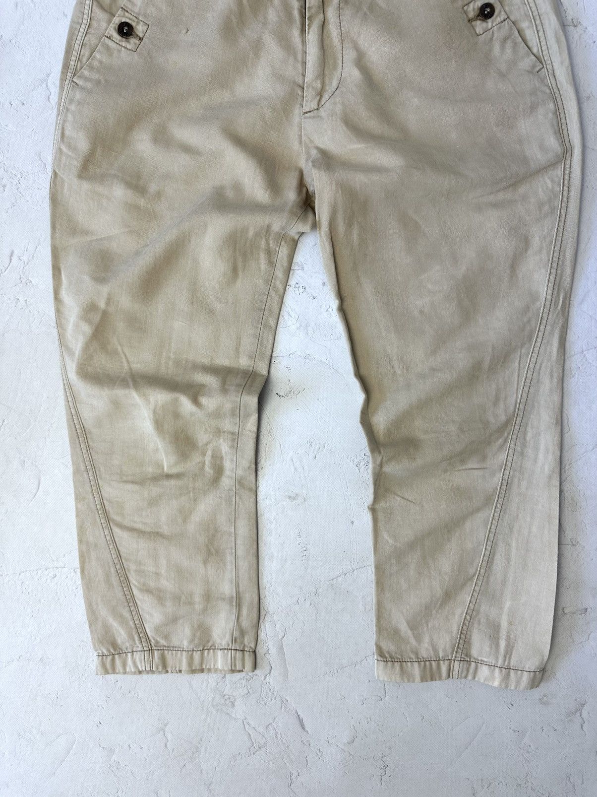 Diesel × Vintage Y2K Vintage Diesel Buttons Yellow Cropped Pants Size 27" / US 4 / IT 40 - 2 Thumbnail