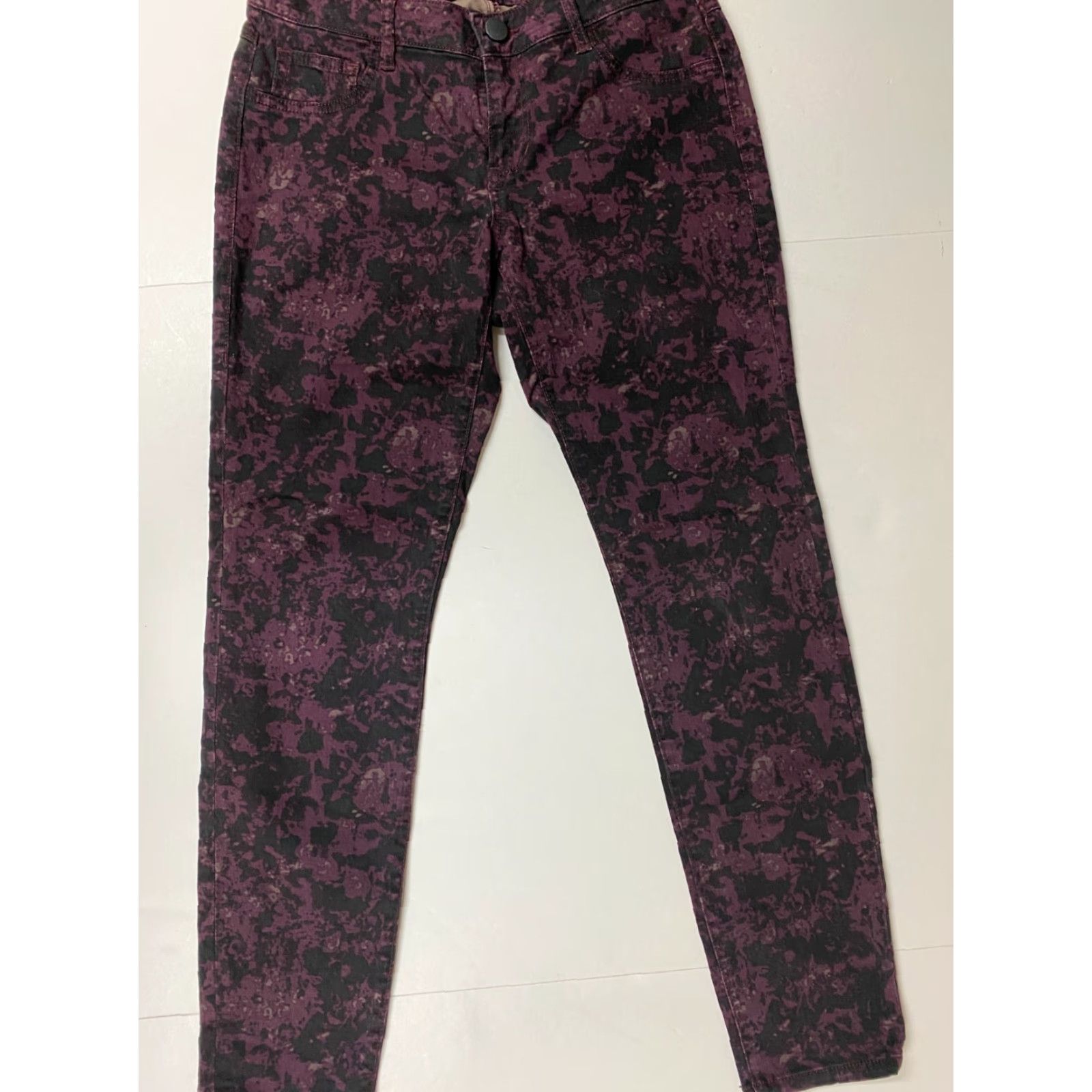 Vintage Cabi Jeans Womens 4 Purple Skinny Camo Denim Zip Pockets 29in Inseam Regular Womens Size 27" / US 4 / IT 40 - 7 Thumbnail