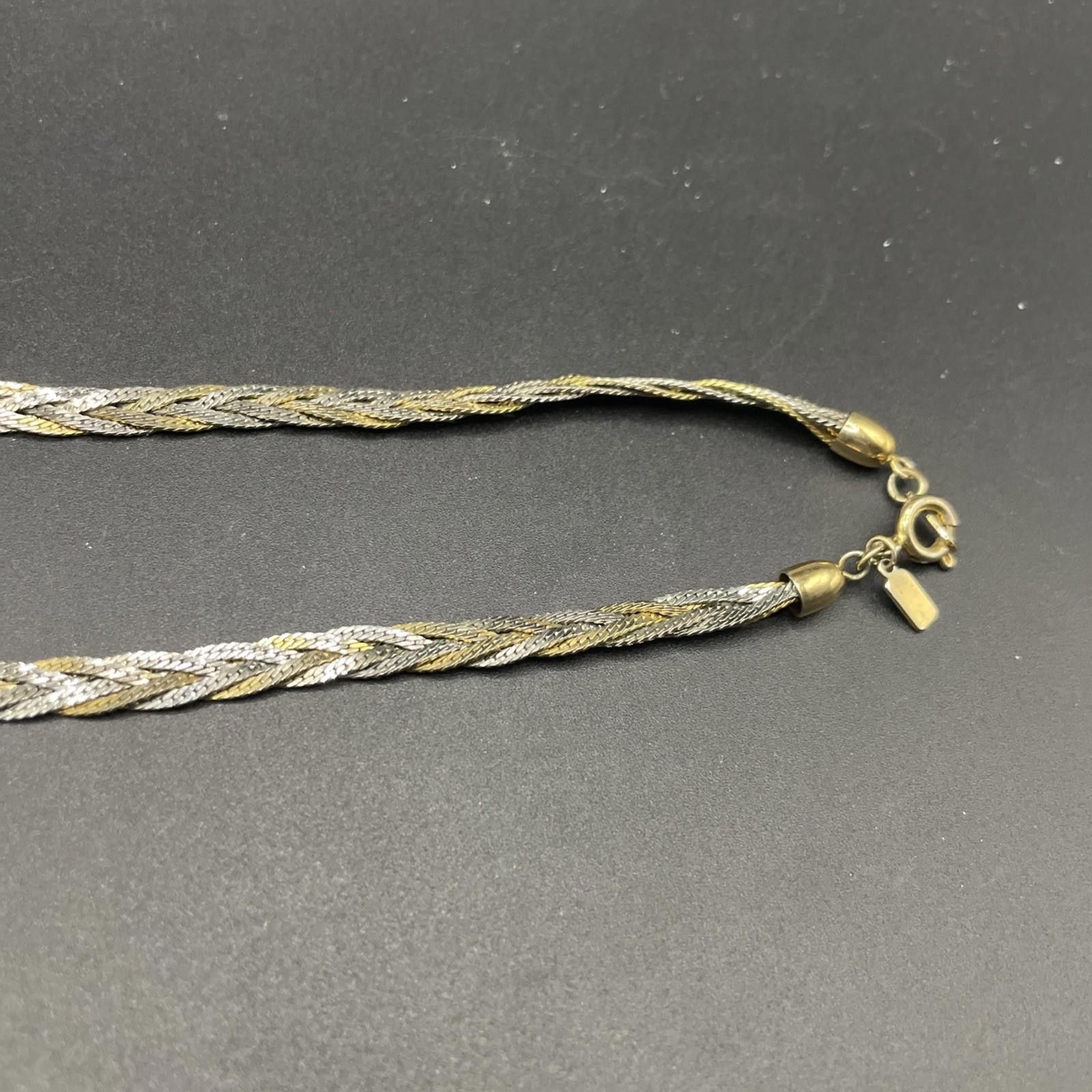 The Unbranded Brand Vintage Braided Gold & Silvertone Snake Chain Necklace 20” Size ONE SIZE - 5 Thumbnail