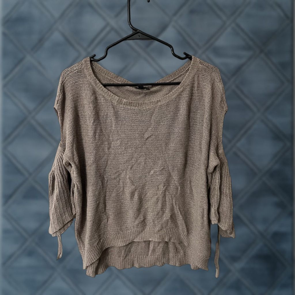 Express Express Women’s Brown Knit Short Sleeve Sweater Cold Shoulder Medium Size M / US 6-8 / IT 42-44 - 1 Thumbnail
