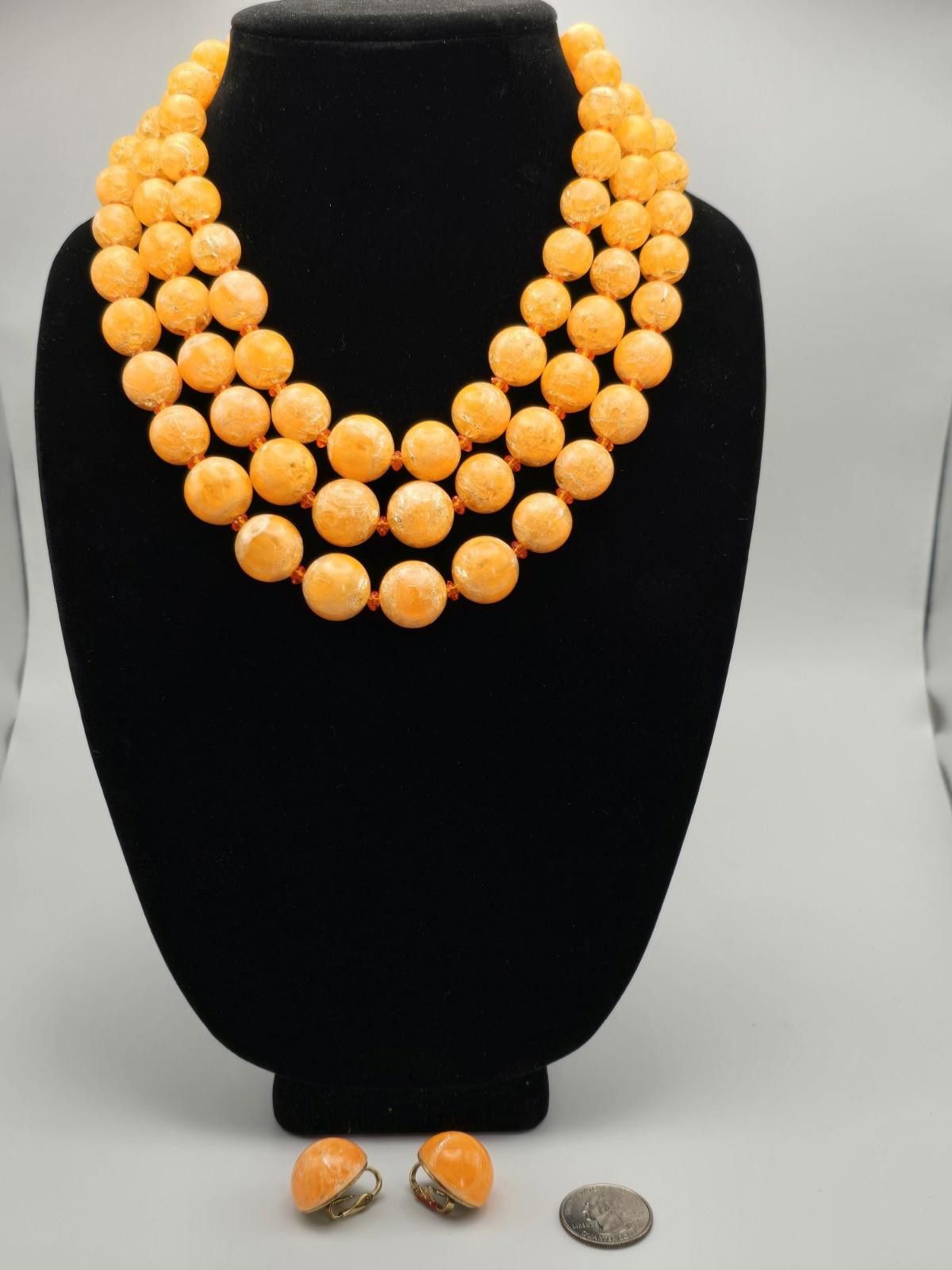 Other Vintage Crown Trifari Lucite Necklace & Earring Sets Size ONE SIZE - 3 Thumbnail