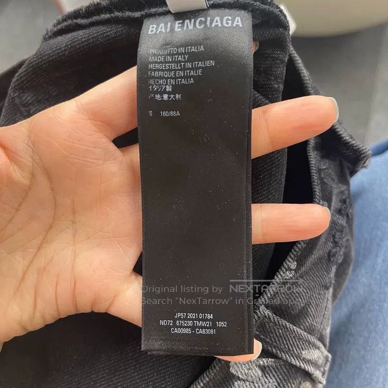 Balenciaga Balenciaga size S All-over Logo Black Denim Long Pants, Si Size US 27 - 4 Thumbnail