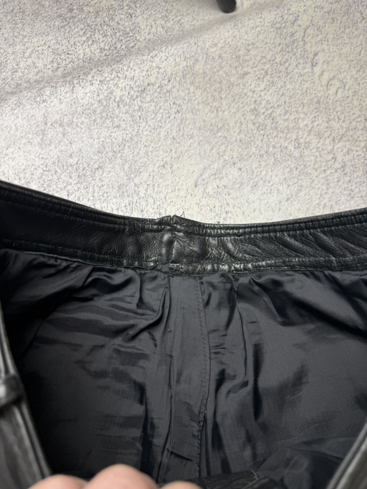 Leather Mens Vintage Biker Leather Pants stripe's Japanese brand y2k Size US 31 - 13 Thumbnail