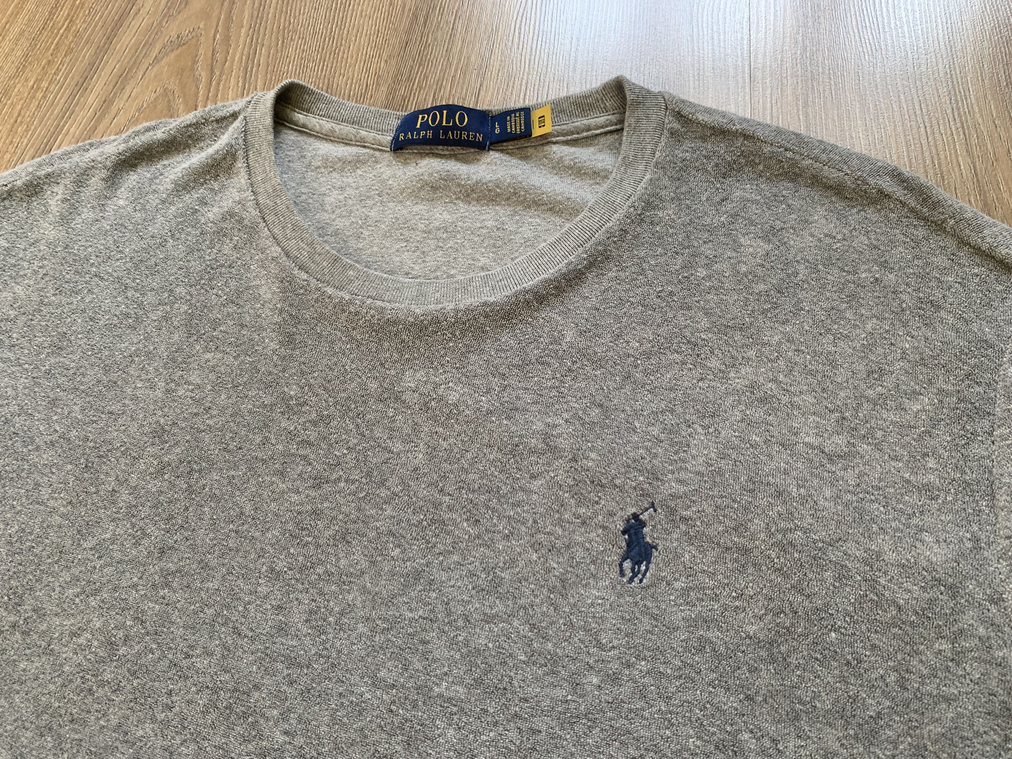 Polo Ralph Lauren Polo Ralph Lauren Velours Cotton Grey T-Shirt Size US L / EU 52-54 / 3 - 4 Thumbnail