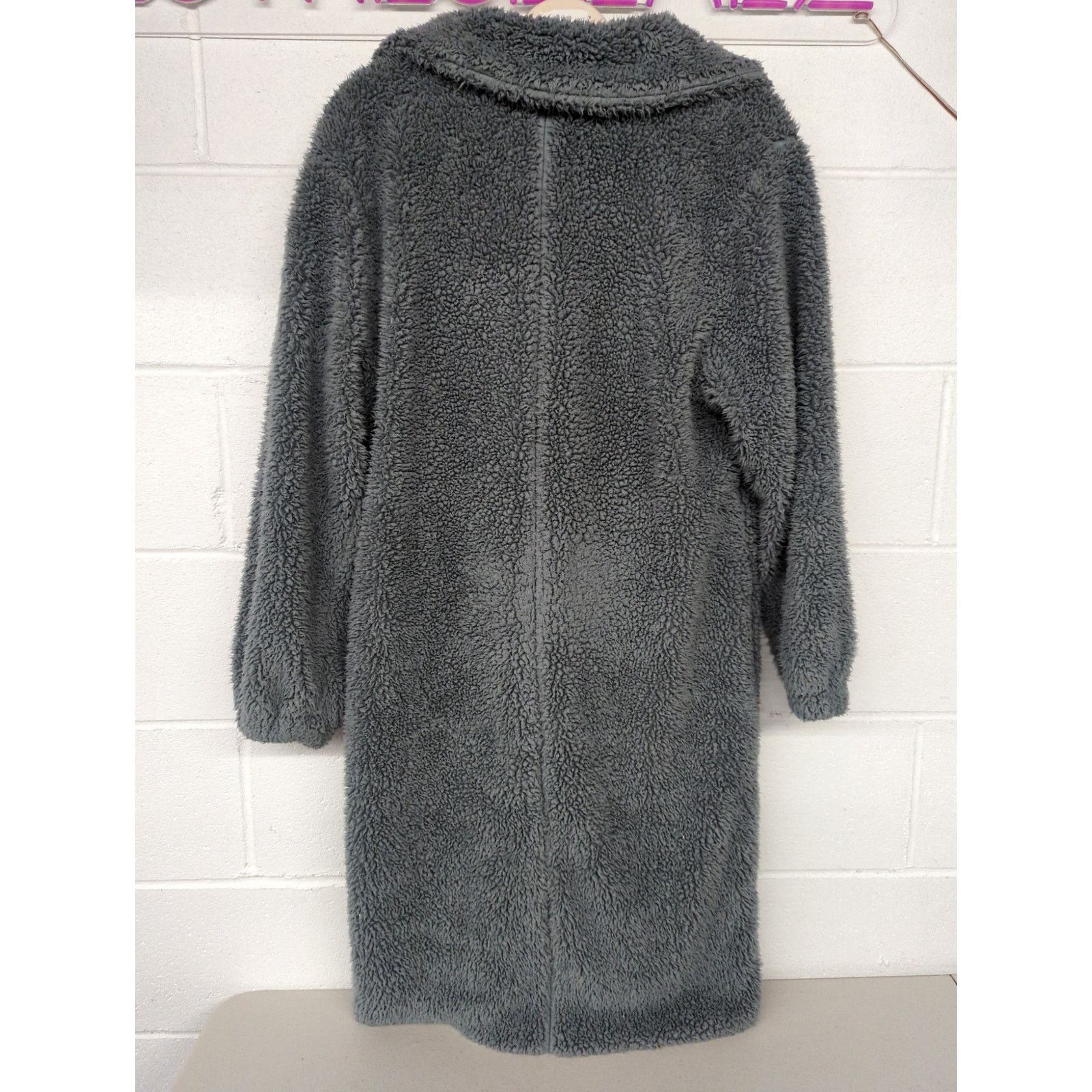 Free People Free People Small Tessa Gray blue Longline Fuzzy Teddy Coat Size S / US 4 / IT 40 - 6 Thumbnail