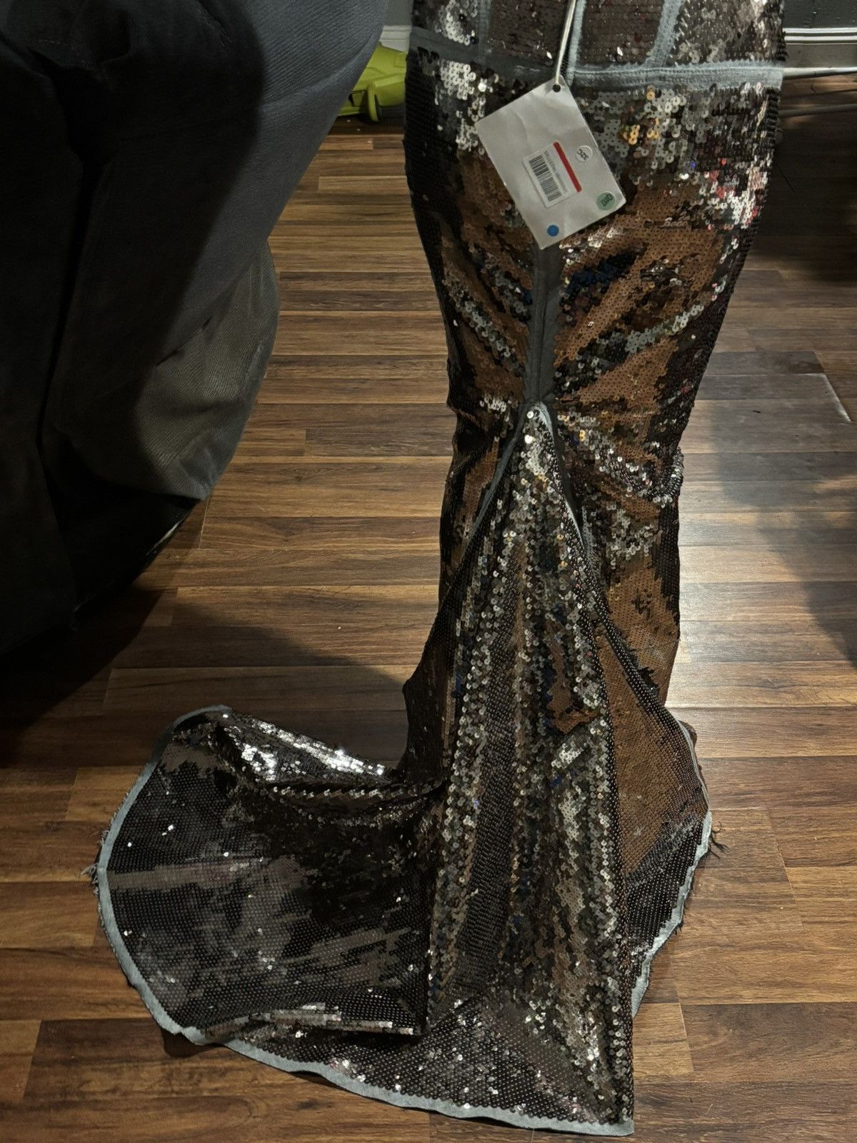 Rick Owens Silver maxi sequin skirt Size 27" / US 4 / IT 40 - 2 Thumbnail