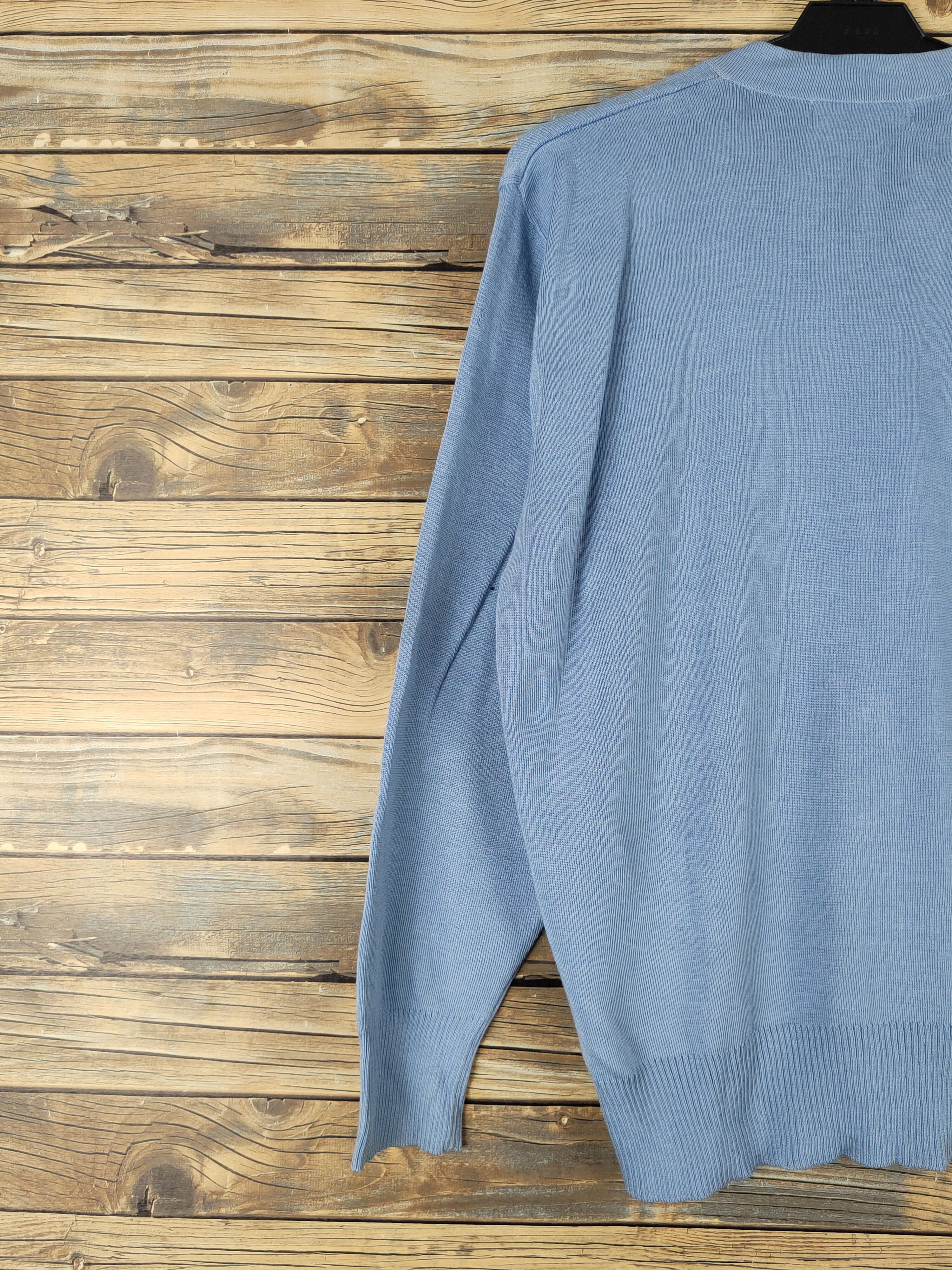 Homespun Knitwear Nagai Leben Blue Knitwear Cardigan vintage #W2016 Size US L / EU 52-54 / 3 - 9 Thumbnail