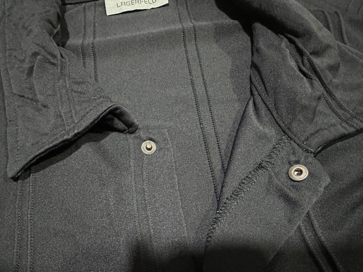 Karl Lagerfeld 🔥Vintage Lagerfeld Over Shirt Striped Snap Button See-thru Size US XL / EU 56 / 4 - 5 Thumbnail