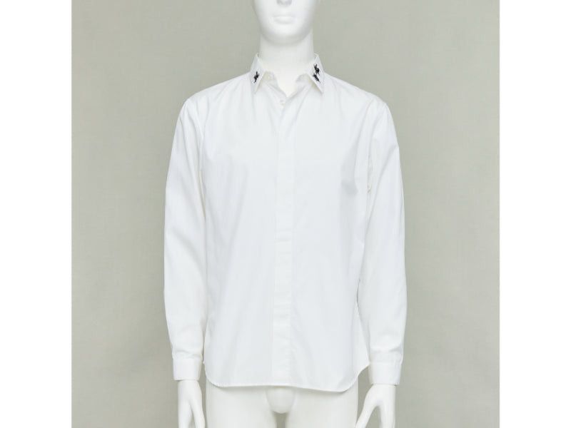 Dior DIOR HOMME white cotton black beaded triple bee collar dress shirt EU40 L Size US L / EU 52-54 / 3 - 1 Thumbnail