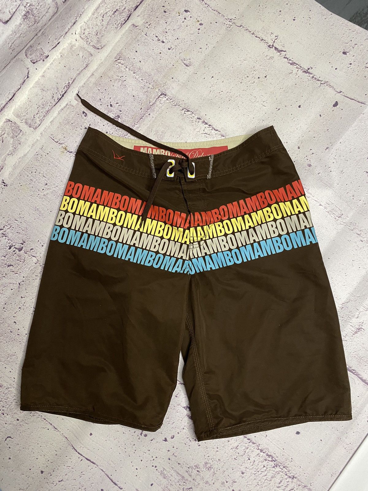 Mambo MENS Mambo Brown Overprint Surf Shorts streetwear Size US 32 / EU 48 - 1 Thumbnail
