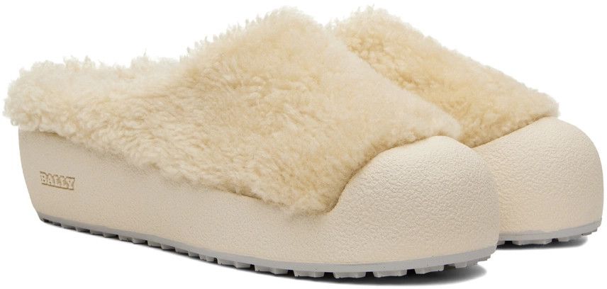 Bally o1y1224 Padded Shearling Slippers in White Size US 7 / EU 40 - 3 Thumbnail