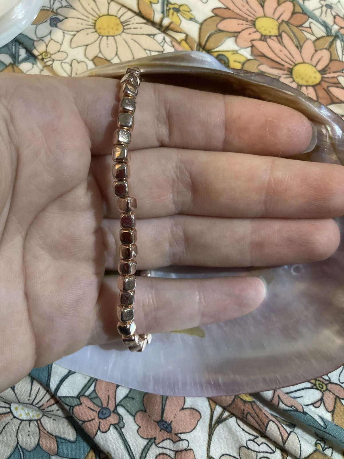 Other Rose gold square shaped beaded bracelet Size ONE SIZE - 2 Thumbnail