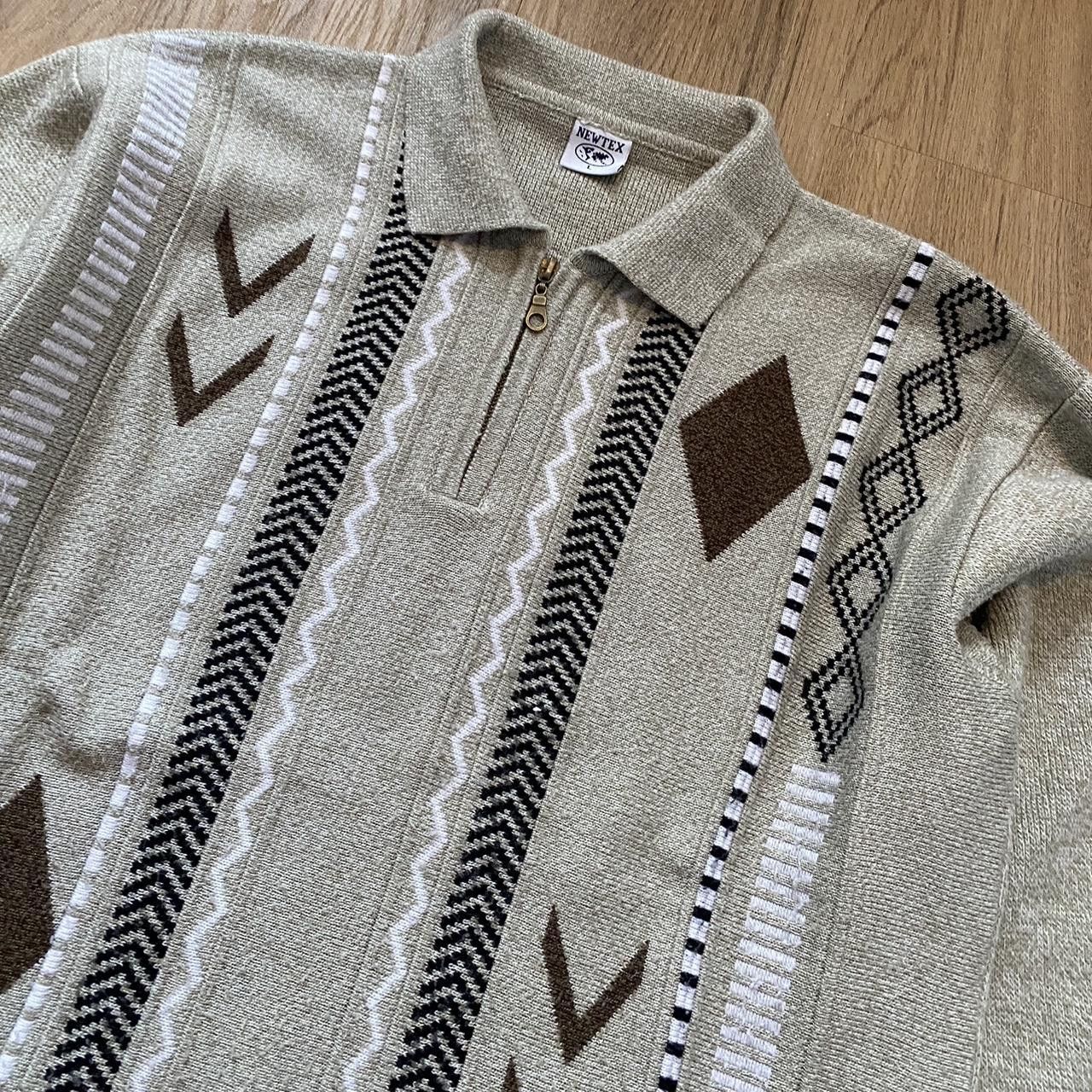 Other Grey & cream vintage 90s knitted jumper Size US L / EU 52-54 / 3 - 2 Thumbnail