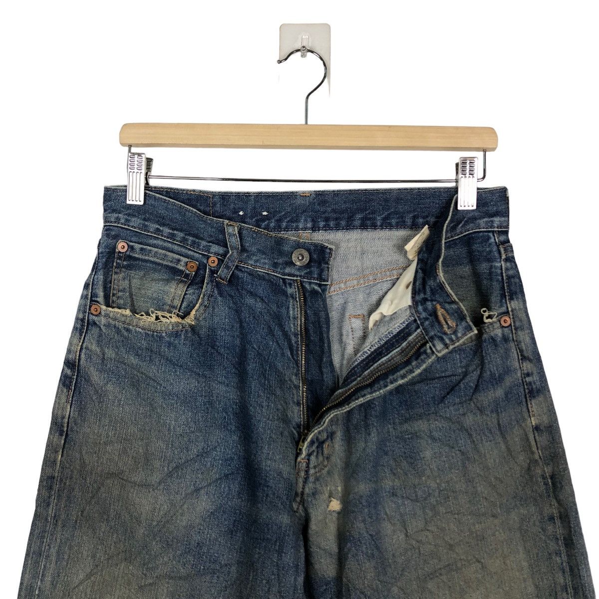 Japanese Brand 🔥90’s Rare Distressed Denim Jeans Warehouse Issey Miyake Size US 28 / EU 44 - 11 Thumbnail