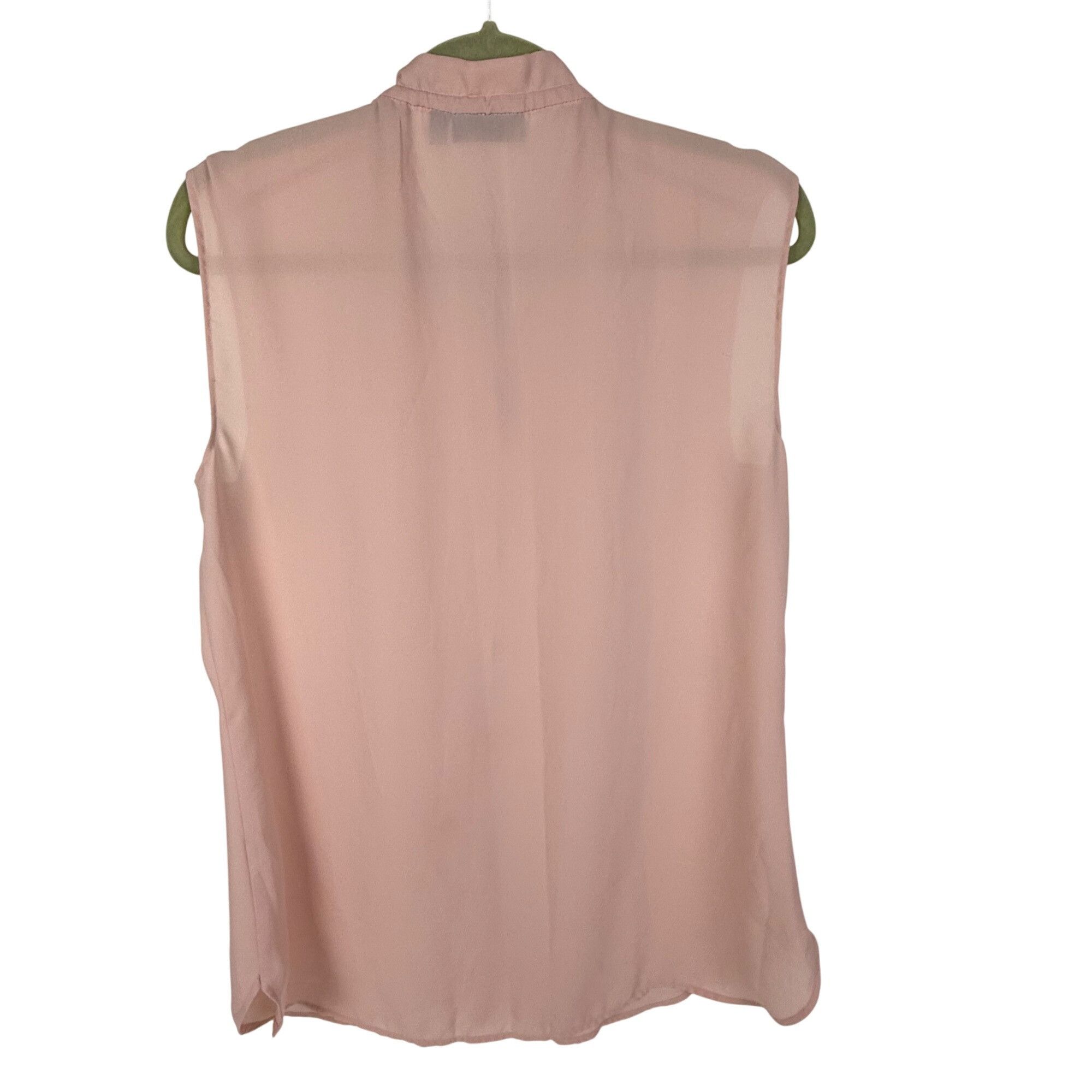 Apt. 9 Apt. 9 Women's Sleeveless Chiffon Blouse Top Ruffle Neck Pin Size L / US 10 / IT 46 - 3 Thumbnail