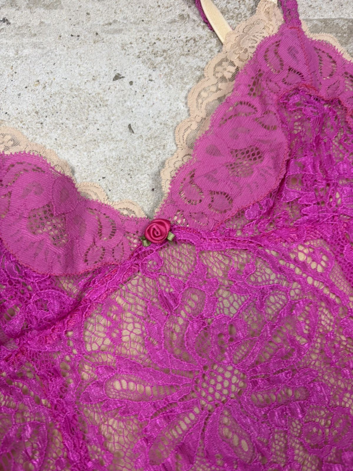 Dolce & Gabbana Vintage 2000s Dolce & Gabbana Pink & Beige Lace Corset Top Size M / US 6-8 / IT 42-44 - 6 Thumbnail