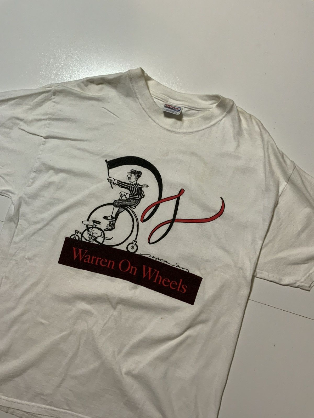 Hanes × Vintage Vintage Hanes Beefy T Warren On Wheels Unicycle T-Shirt Size US L / EU 52-54 / 3 - 4 Thumbnail