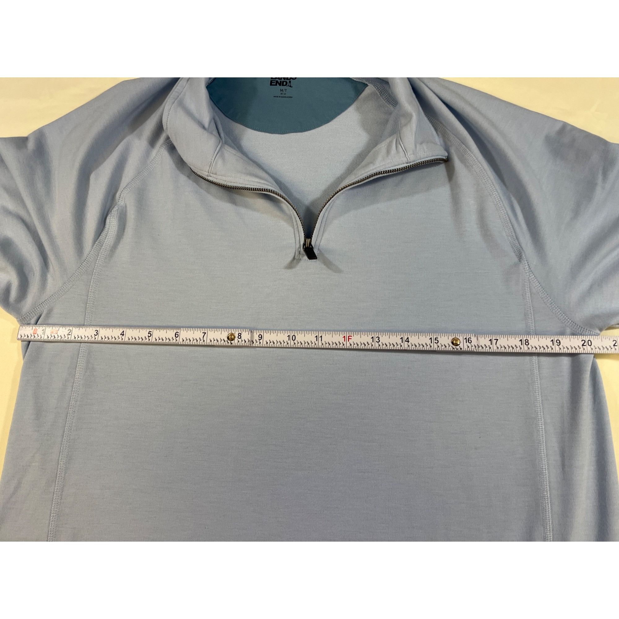 Lands' End Lands End Mens Light blue Quarter Zip Pullover Size M SKU 70 Size US M / EU 48-50 / 2 - 4 Thumbnail