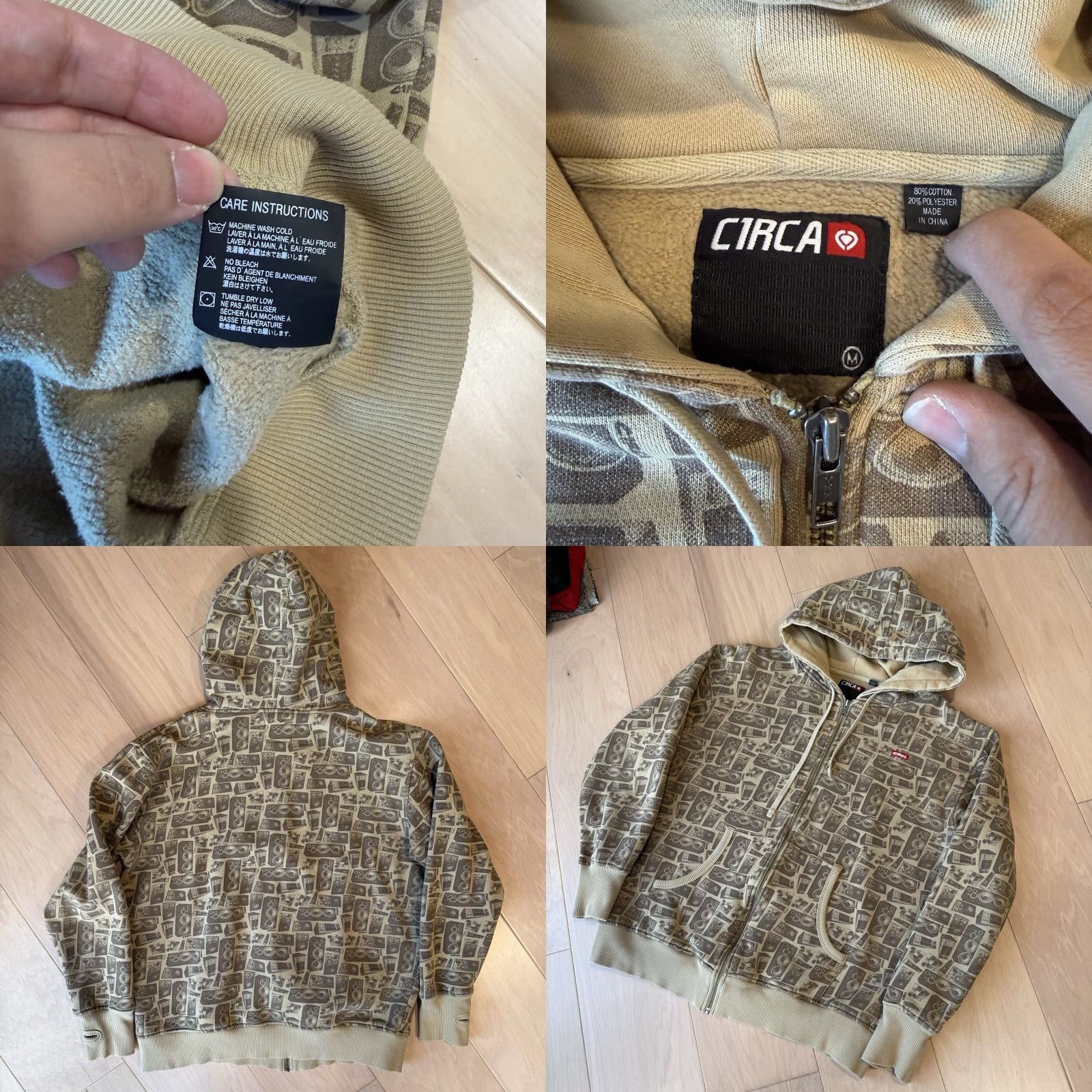 Vintage VINTAGE Circa Skateboards Jacket M Brown Full Zip Fleece Streetwear Punk AOP Mens Size US M / EU 48-50 / 2 - 8 Thumbnail