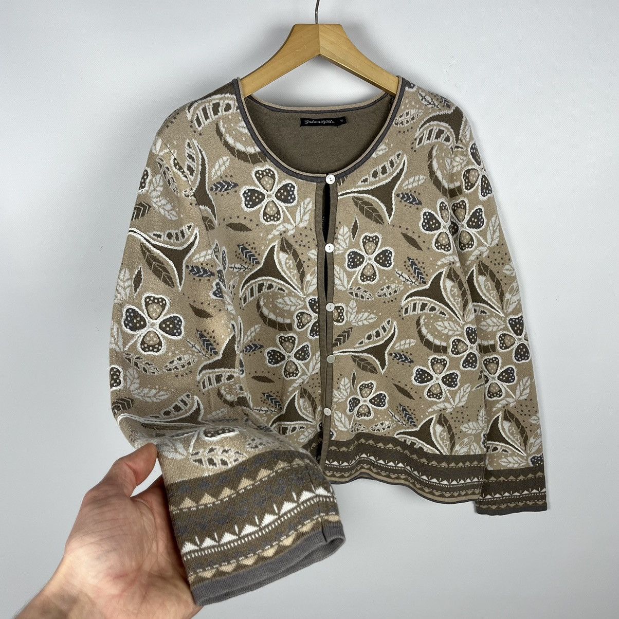 Gudrun Sjoden Designer Gudrun Sjoden floral ladies sweater cardigan Size M / US 6-8 / IT 42-44 - 4 Thumbnail
