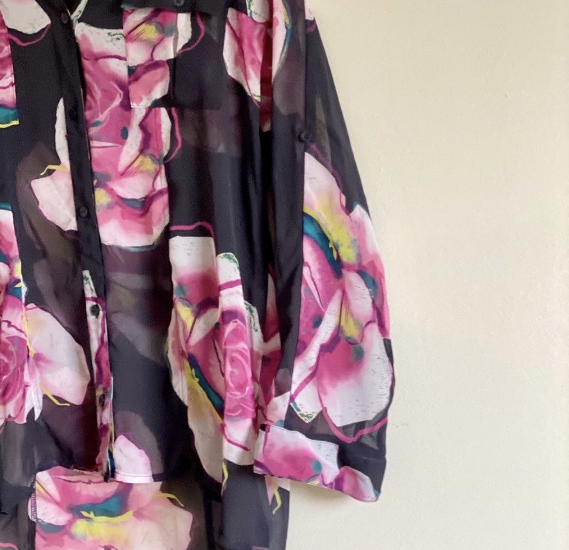 Other VERSATILE FLORAL SEMI SHEER BUTTON UP BLOUSE TOP Size S / US 4 / IT 40 - 5 Thumbnail