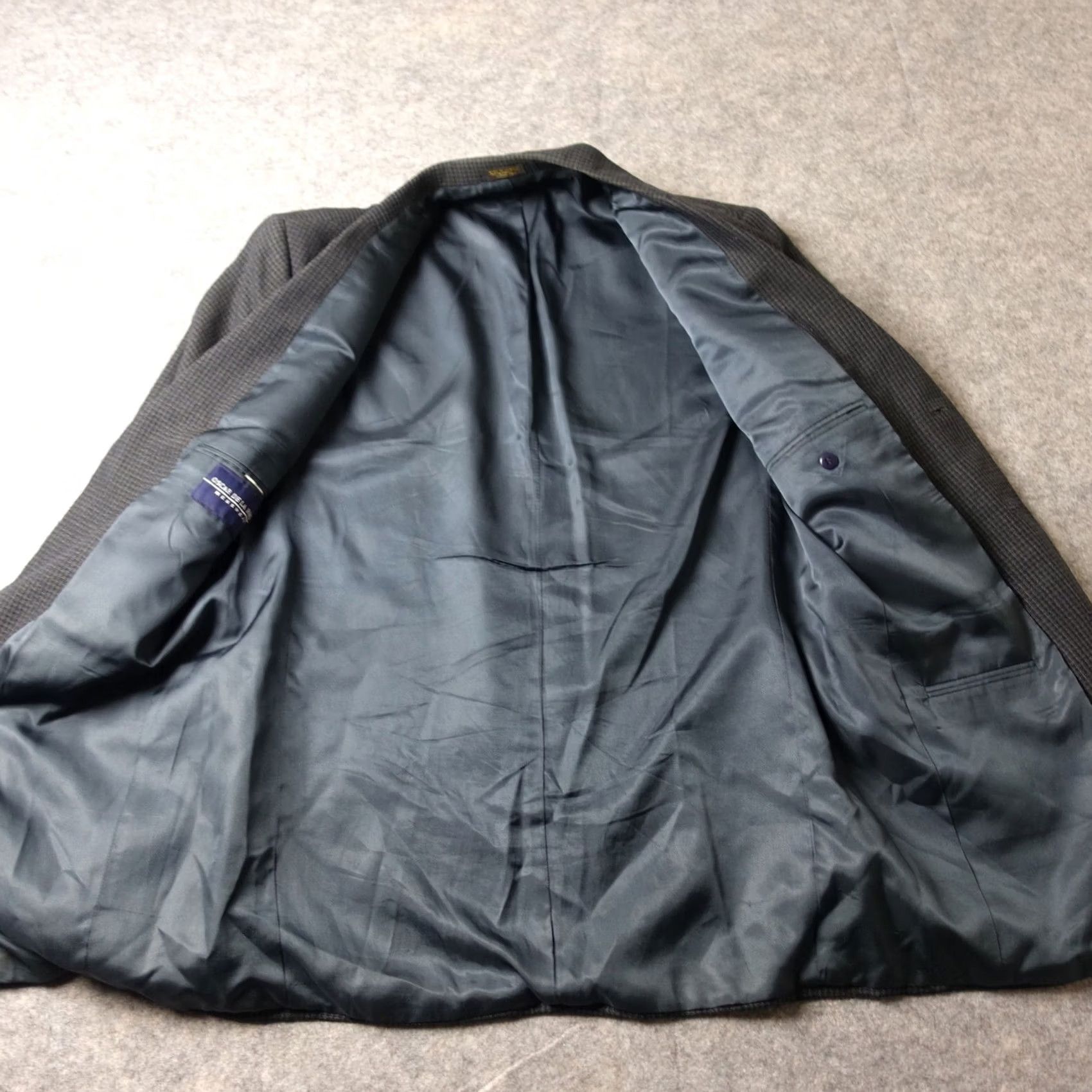 Oscar De La Renta VINTAGE Oscar de la Renta Blazer Jacket Mens 42L Wool Black Long 2 Piece Designer | Big & Tall Mens 42 Chest Size 42R - 4 Thumbnail