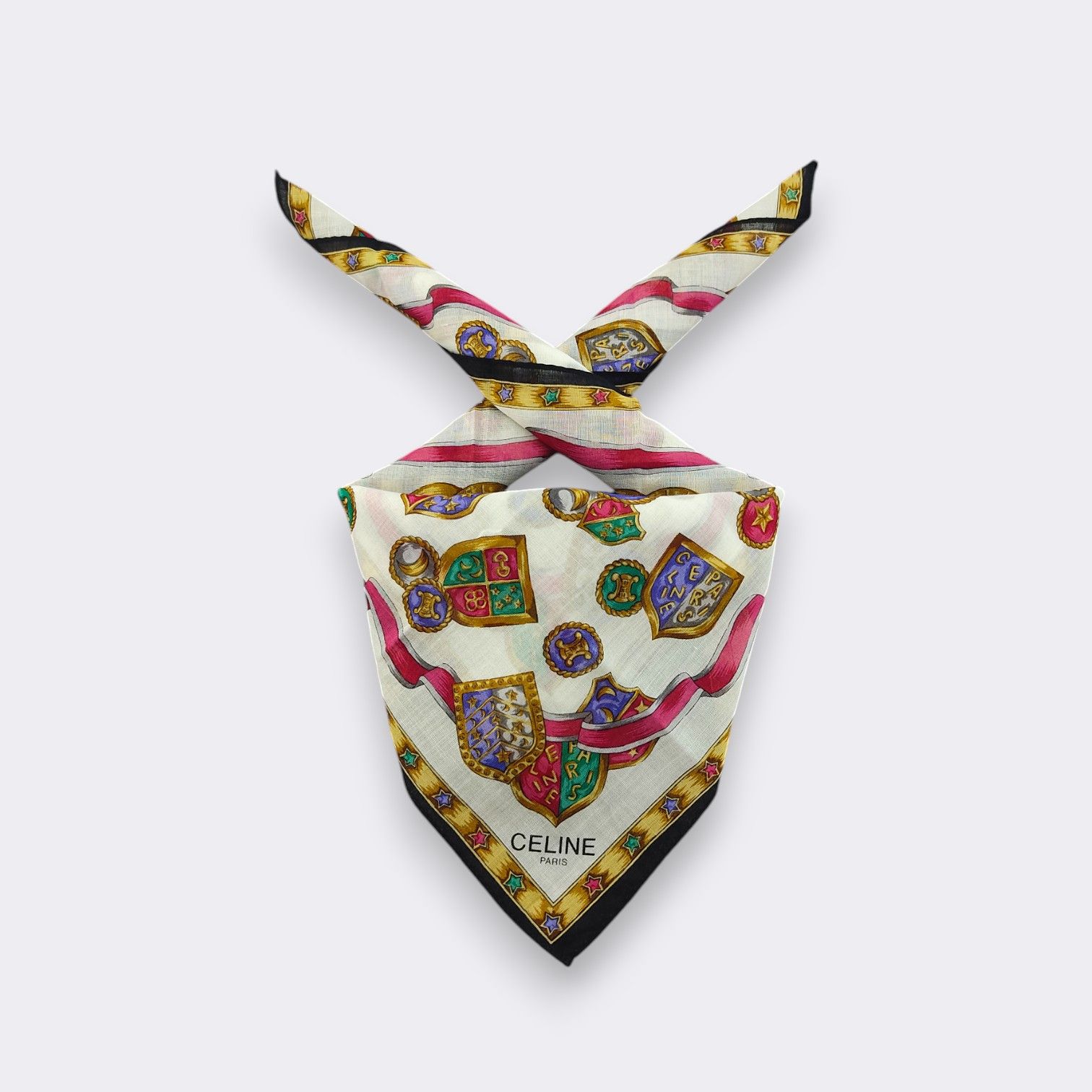 Celine Vintage Celine Handkerchief Neckerchief Bandana H097D Size ONE SIZE - 2 Thumbnail