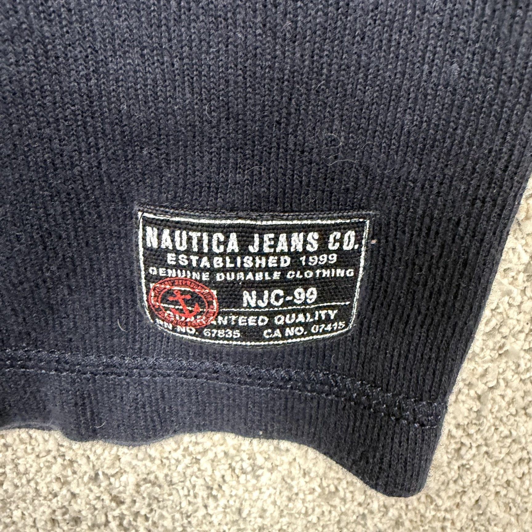 Nautica Nautica Jeans Co Sweater Mens L Blue Henley Mock Neck Pullover Knit Cotton Logo NJC-99 Casual Fall Winter GOLF Walking Mens Size US L / EU 52-54 / 3 - 2 Thumbnail