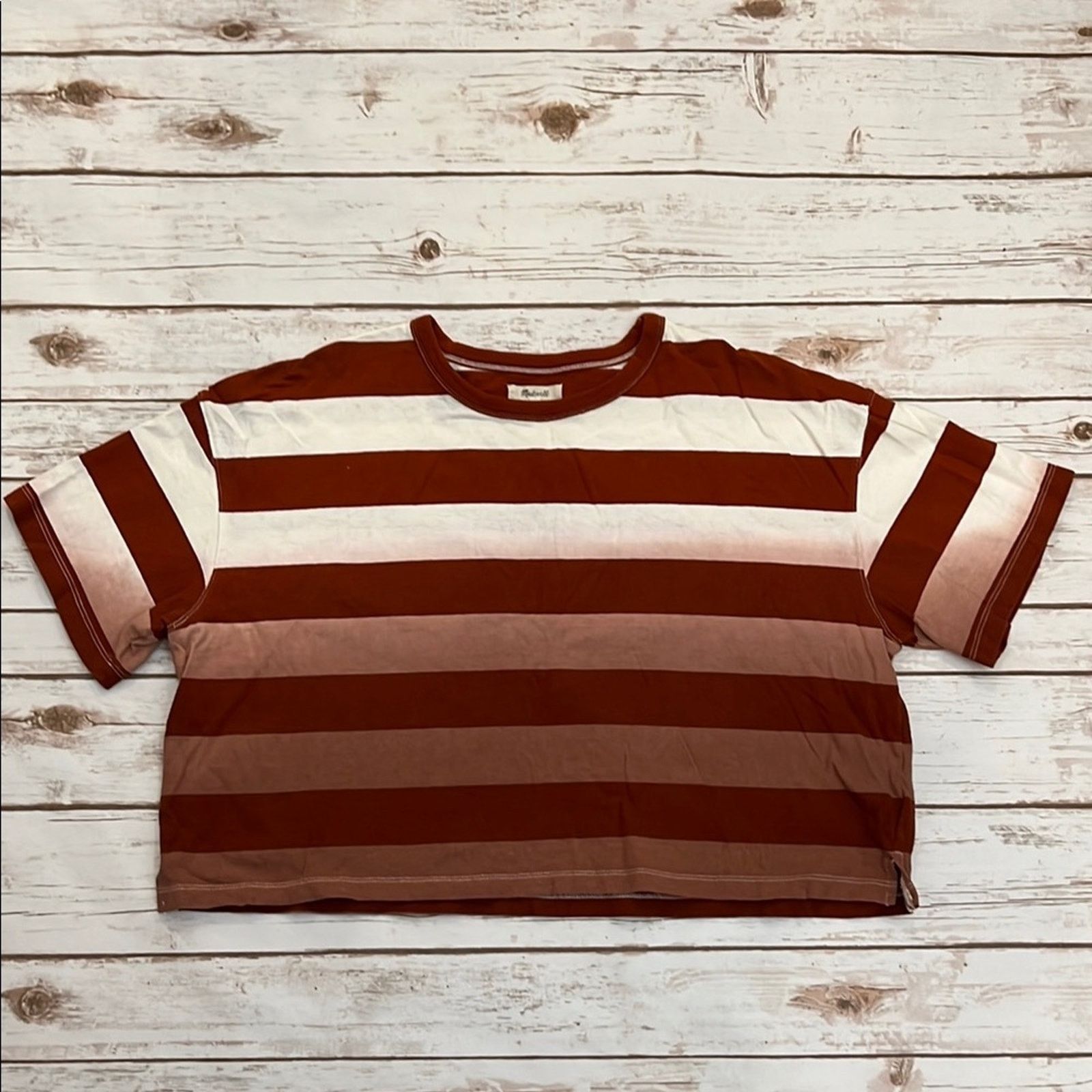 Madewell Madewell Dip-Dye Oversized Tee in Groton Stripe Size S / US 4 / IT 40 - 1 Thumbnail