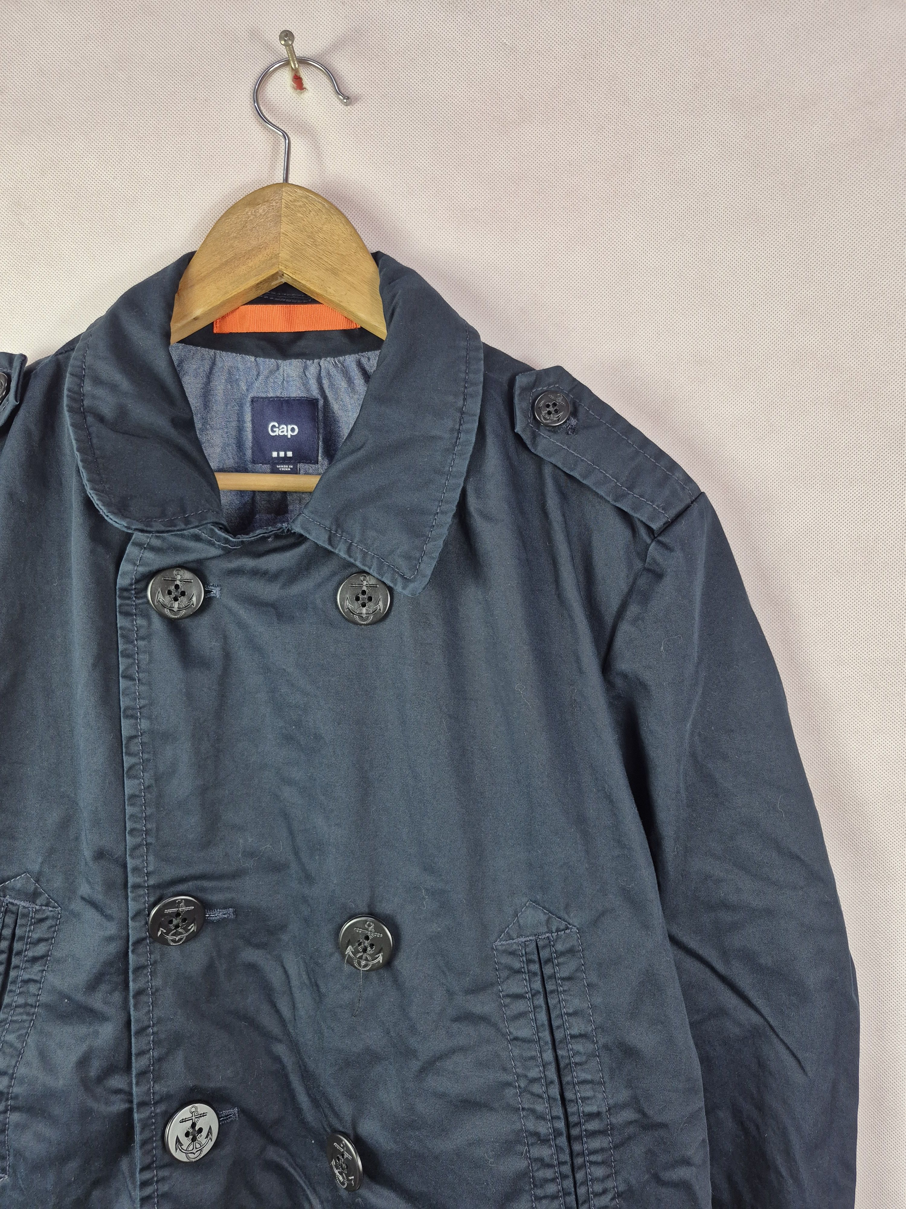 Gap 🔥 GAP True Navy Spring Waxed Parka Jacket Size US L / EU 52-54 / 3 - 4 Thumbnail