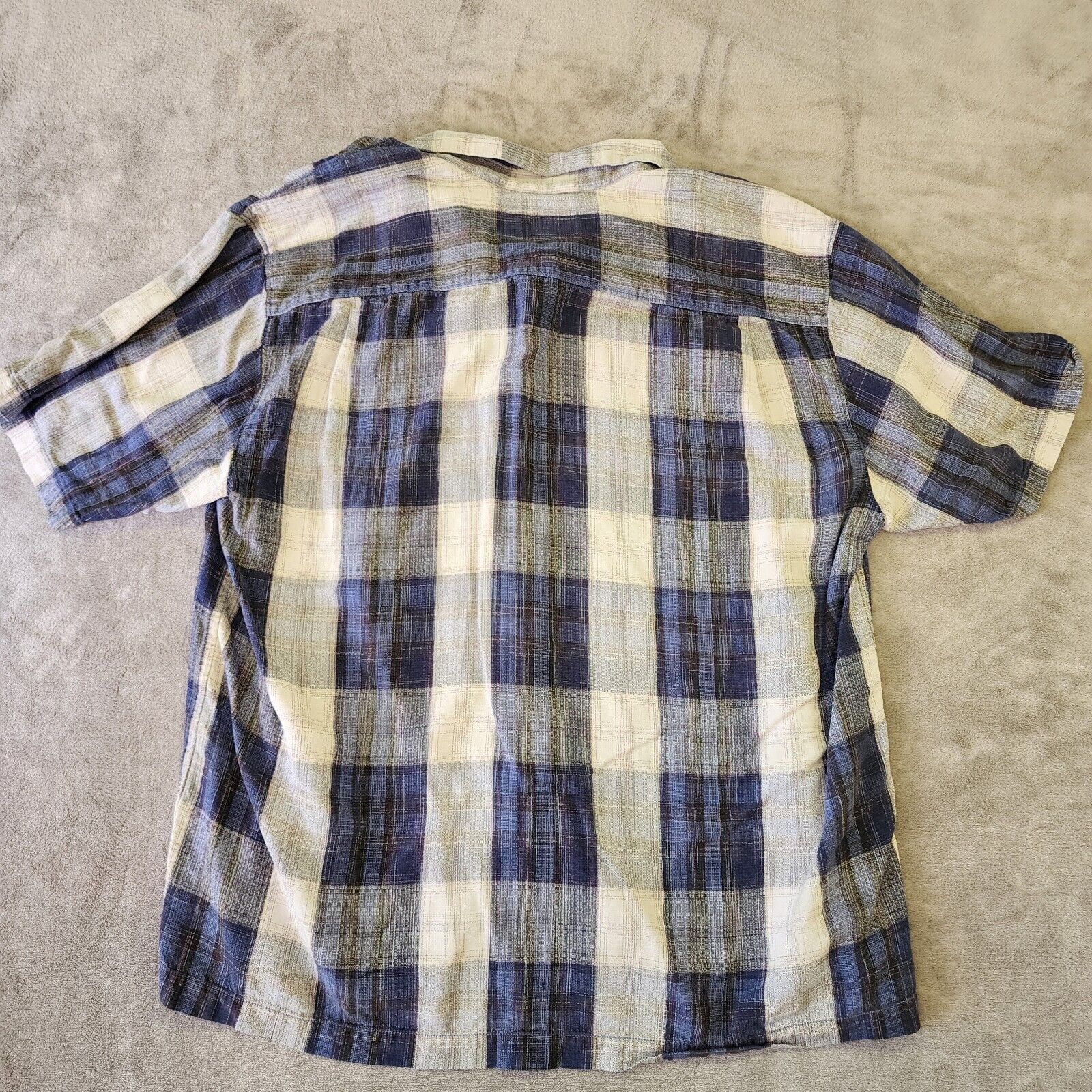 Tommy Bahama Tommy Bahama Mens XL Blue Silk Plaid Short Sleeve Camp Shirt Size US XL / EU 56 / 4 - 2 Thumbnail