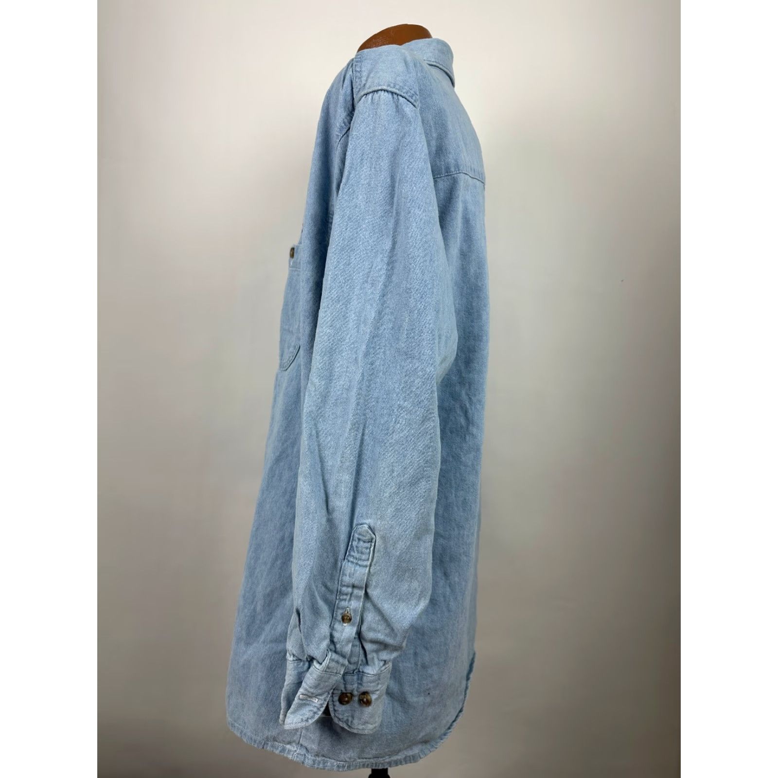Denime VINTAGE Three River Denim Shirt Mens XL Oversized Button-Up Collared Blue 2000s Y2K Hipster Casual Business Size US XL / EU 56 / 4 - 7 Thumbnail