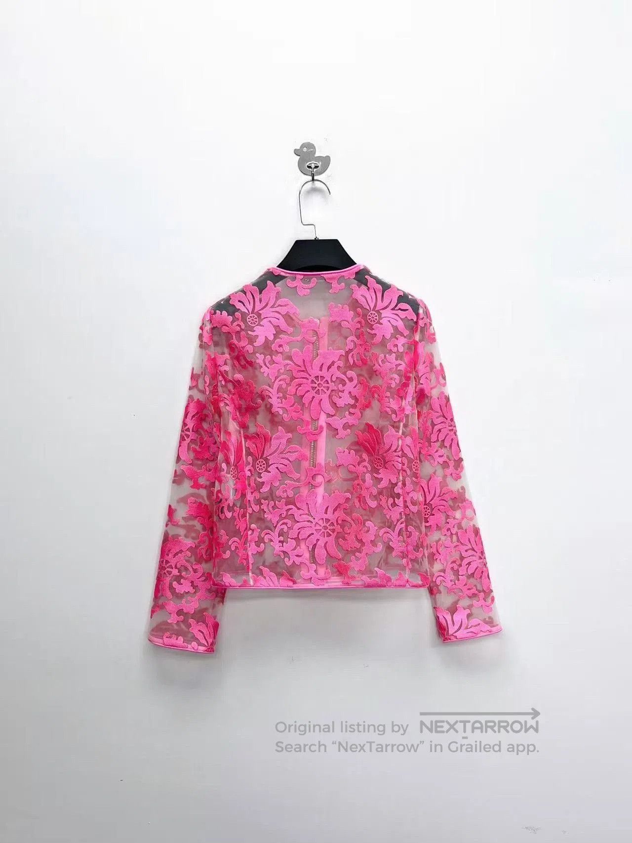 Versace Versace Floral Logo Zip Jacket in Pink. Size M / US 6-8 / IT 42-44 - 2 Thumbnail