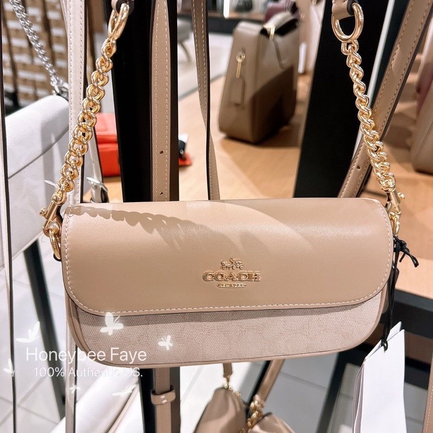 Coach Hailey Flap Bag With Signature Canvas CAN94 Size ONE SIZE - 3 Thumbnail
