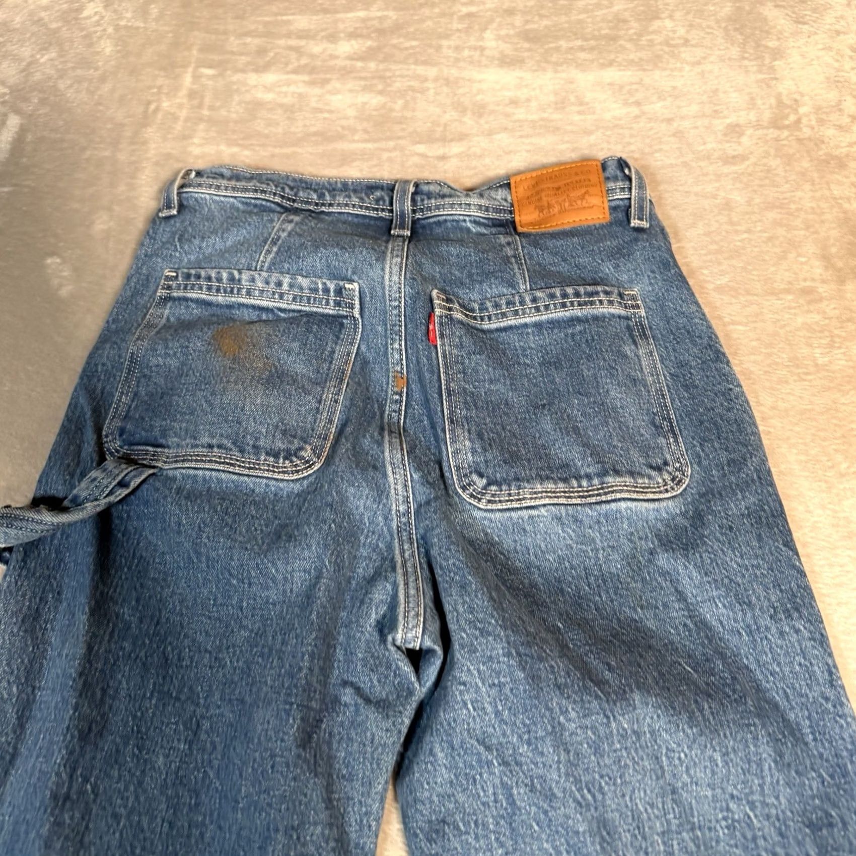 Levi's VINTAGE? Levis Jeans Womens 28 Blue Ribcage Straight Carpenter High Rise Utility Premium Knit? (No) Size 28" / US 6 / IT 42 - 7 Thumbnail
