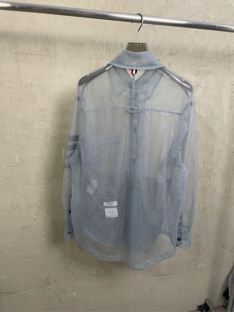 Thom Browne Thom Browne Blue-gray new show summer series tulle jacket 2 Size US L / EU 52-54 / 3 - 2 Thumbnail