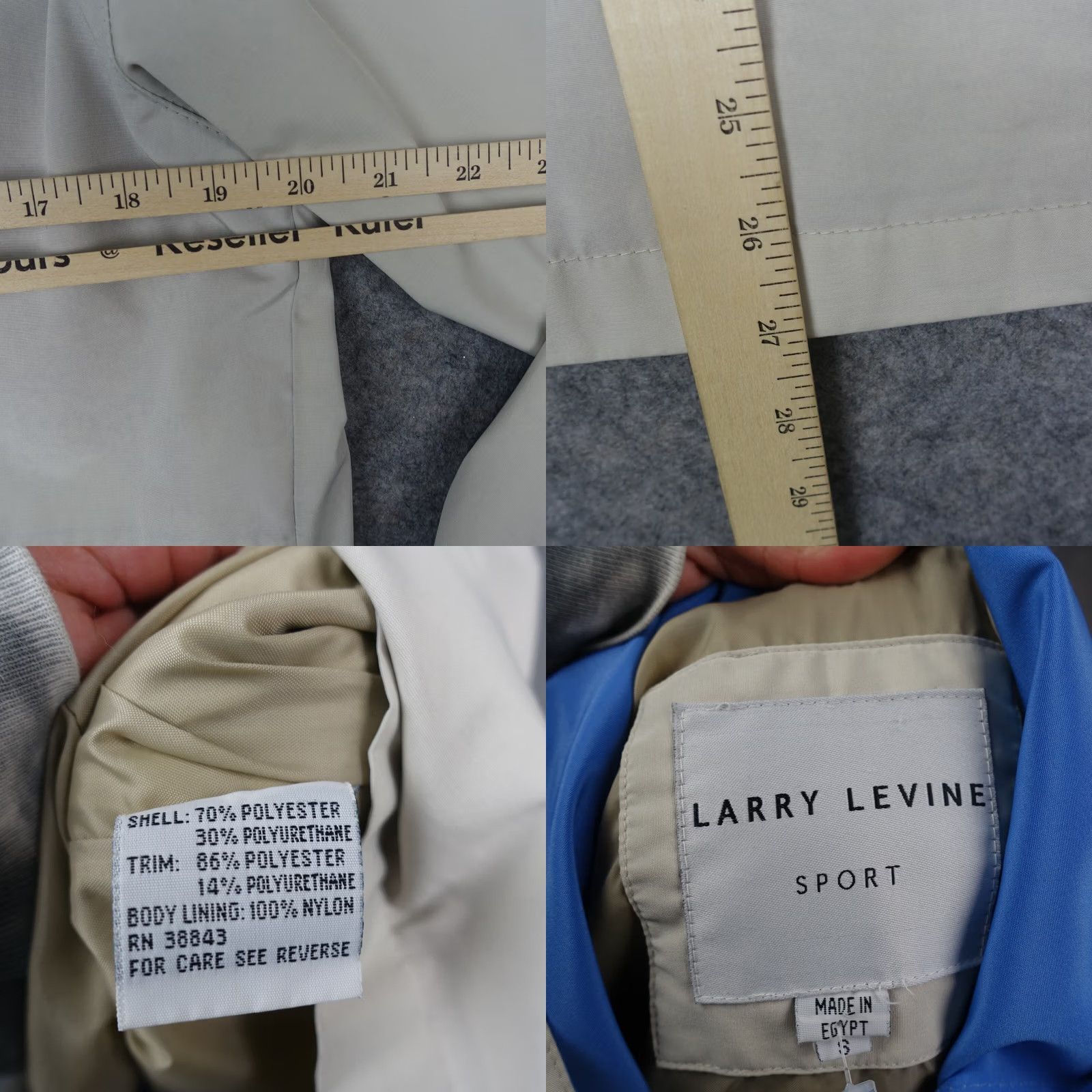 Vintage Larry Levine Jacket Womens Small Beige Rain Coat Parka Utility Sport Military Hooded Pockets Lined Long Sleeve Casual Travel Womens Size S Beige Size S / US 4 / IT 40 - 11 Thumbnail