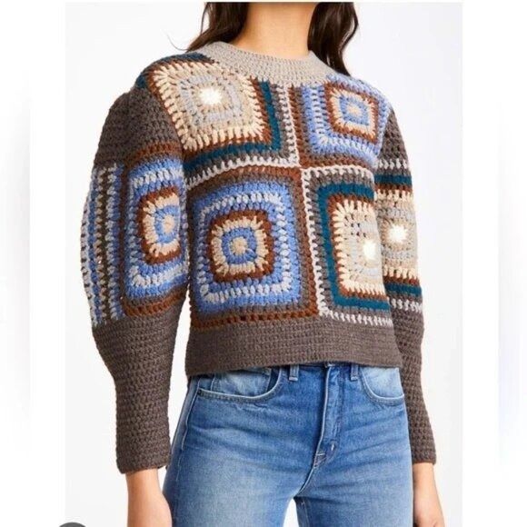 Sea New York SEA New York Farrah Crochet Sweater Womens Size XS Brown Size XS / US 0-2 / IT 36-38 - 9 Thumbnail