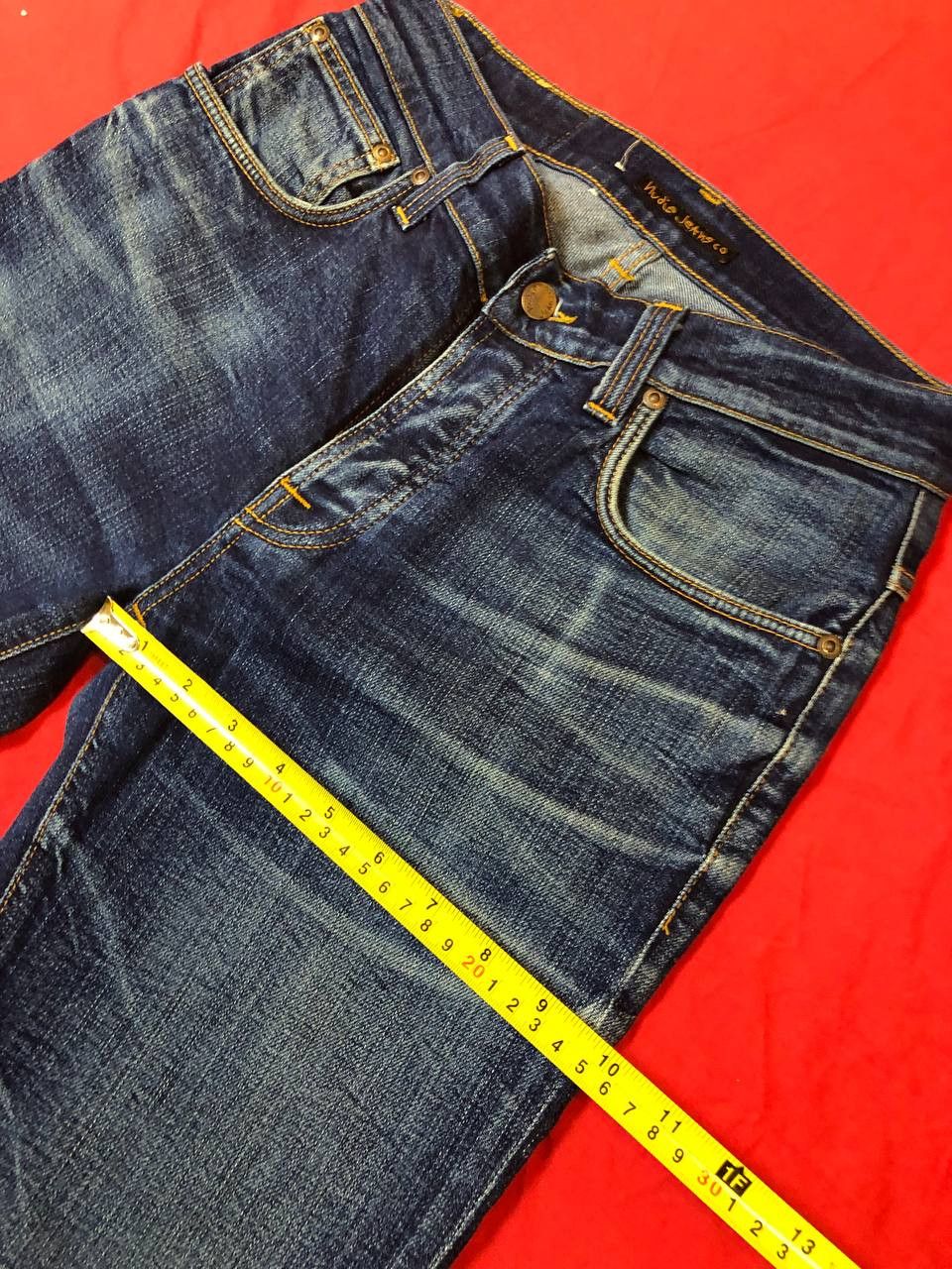 Nudie Jeans Nudie Jeans Steady Eddie Mens Blue Denim Jeans Size US 32 / EU 48 - 15 Thumbnail