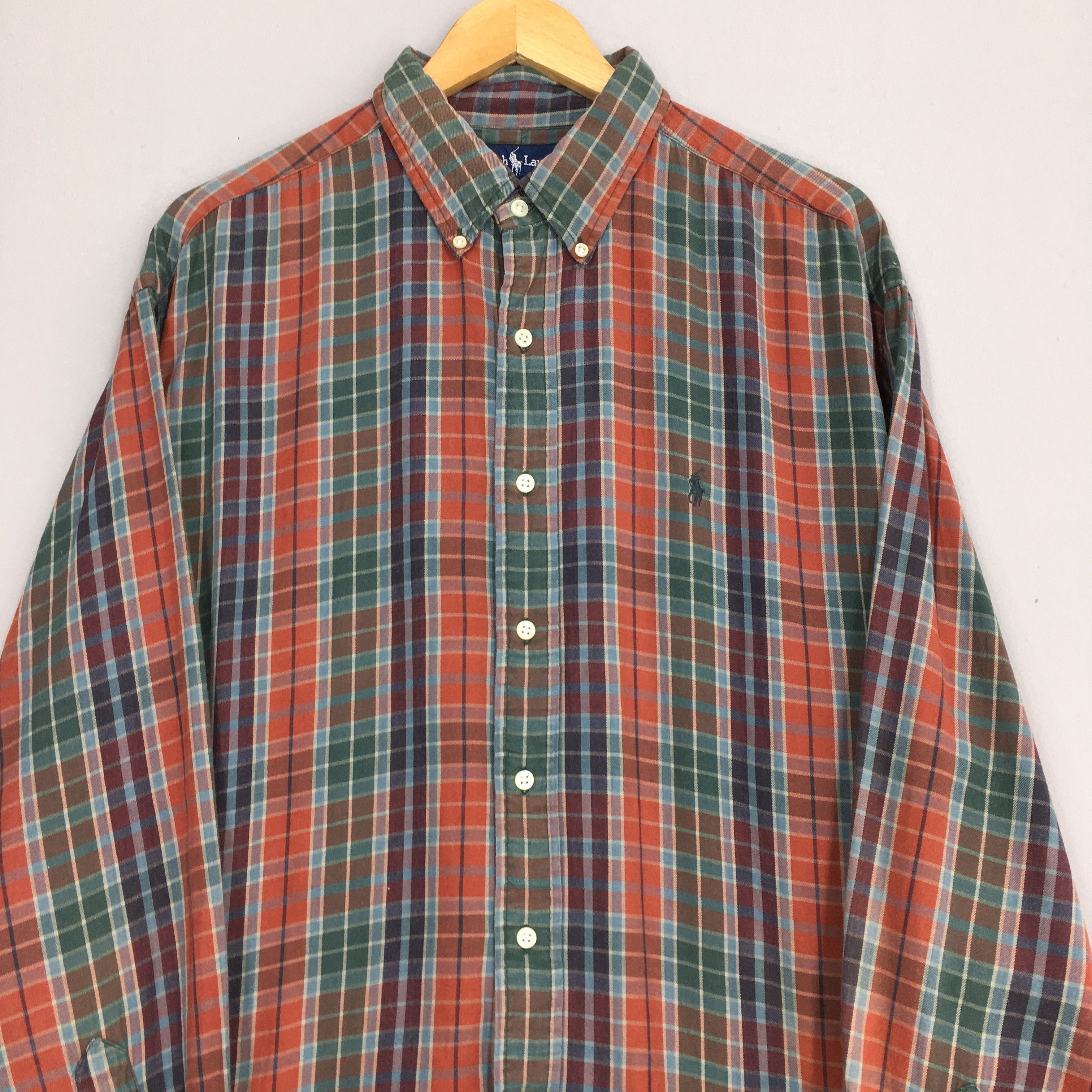 Polo Ralph Lauren × Ralph Lauren × Vintage Vintage Polo Ralph Lauren Plaid Checkered Flannel Shirt XL Size US XL / EU 56 / 4 - 2 Thumbnail