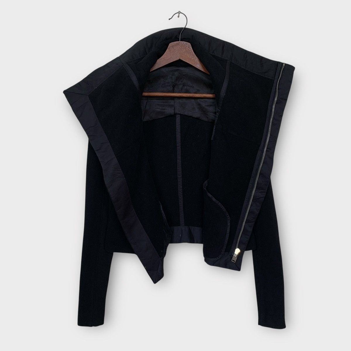 Rick Owens RICK OWENS WOOL BIKER JACKET + SHOULDER AREA SHEEPSKIN Size XS / US 0-2 / IT 36-38 - 6 Thumbnail