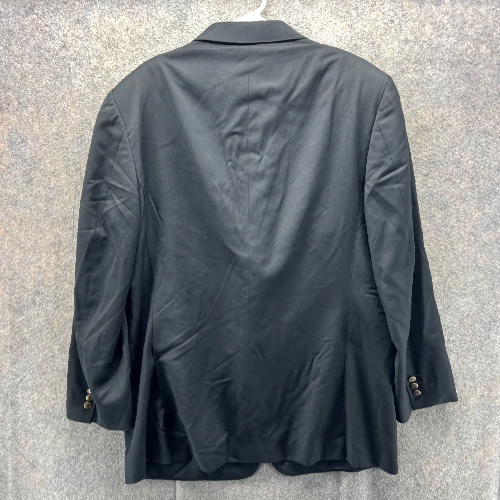 Canali Canali Blazer Mens 46R Black Single Breasted Rayon Italy Sport Coat Jacket Dress Jacket Front Button Two-Button Notch Lapel Regular Fit Wool Alder Size 46R - 2 Thumbnail