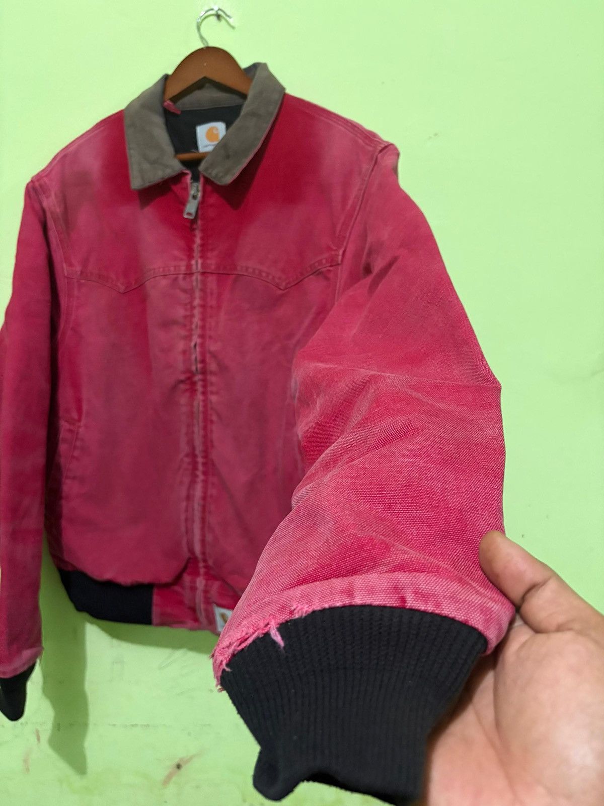 Carhartt VTG Carhartt Detroit Jacket Corduroy Collar Zipper workwear Size US L / EU 52-54 / 3 - 3 Thumbnail